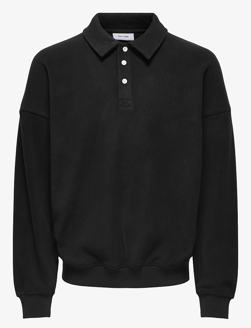 ONLY & SONS - ONSDOMINIC RLX LS RUGBY SWEAT VD - langärmelig - black - 0