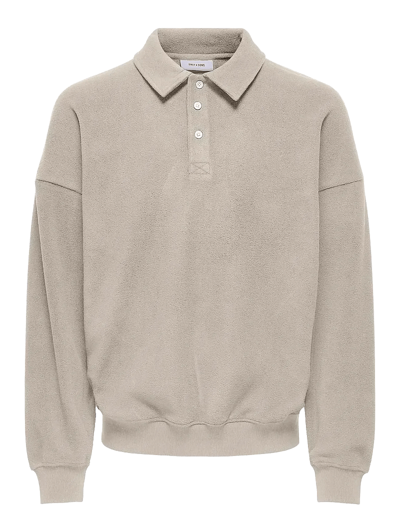 ONLY & SONS - ONSDOMINIC RLX LS RUGBY SWEAT VD - langärmelig - silver lining - 0