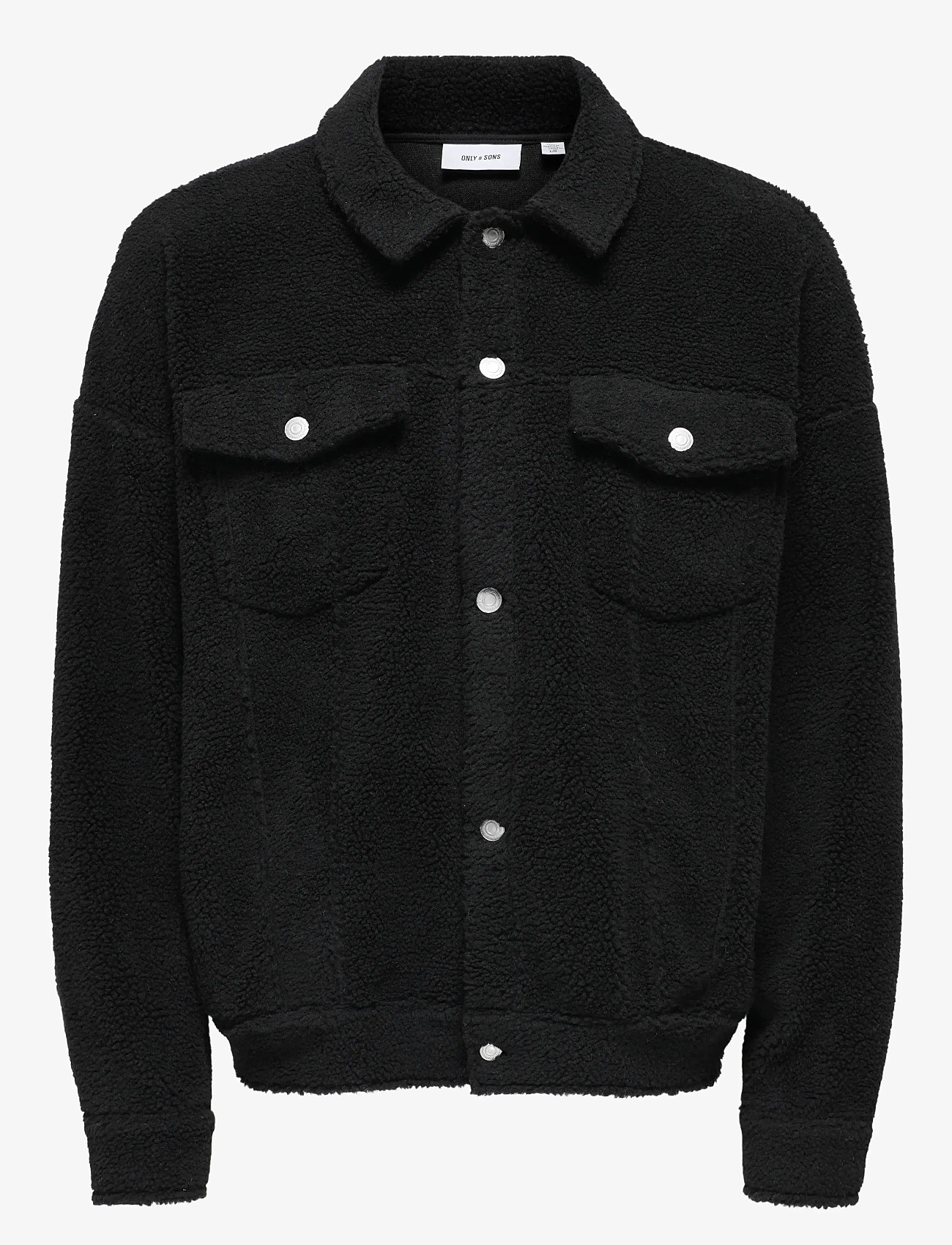 ONLY & SONS - ONSDEACON RLX SHERPA OVERSHIRT SWEAT VD - kollektsioonid - jet black - 0