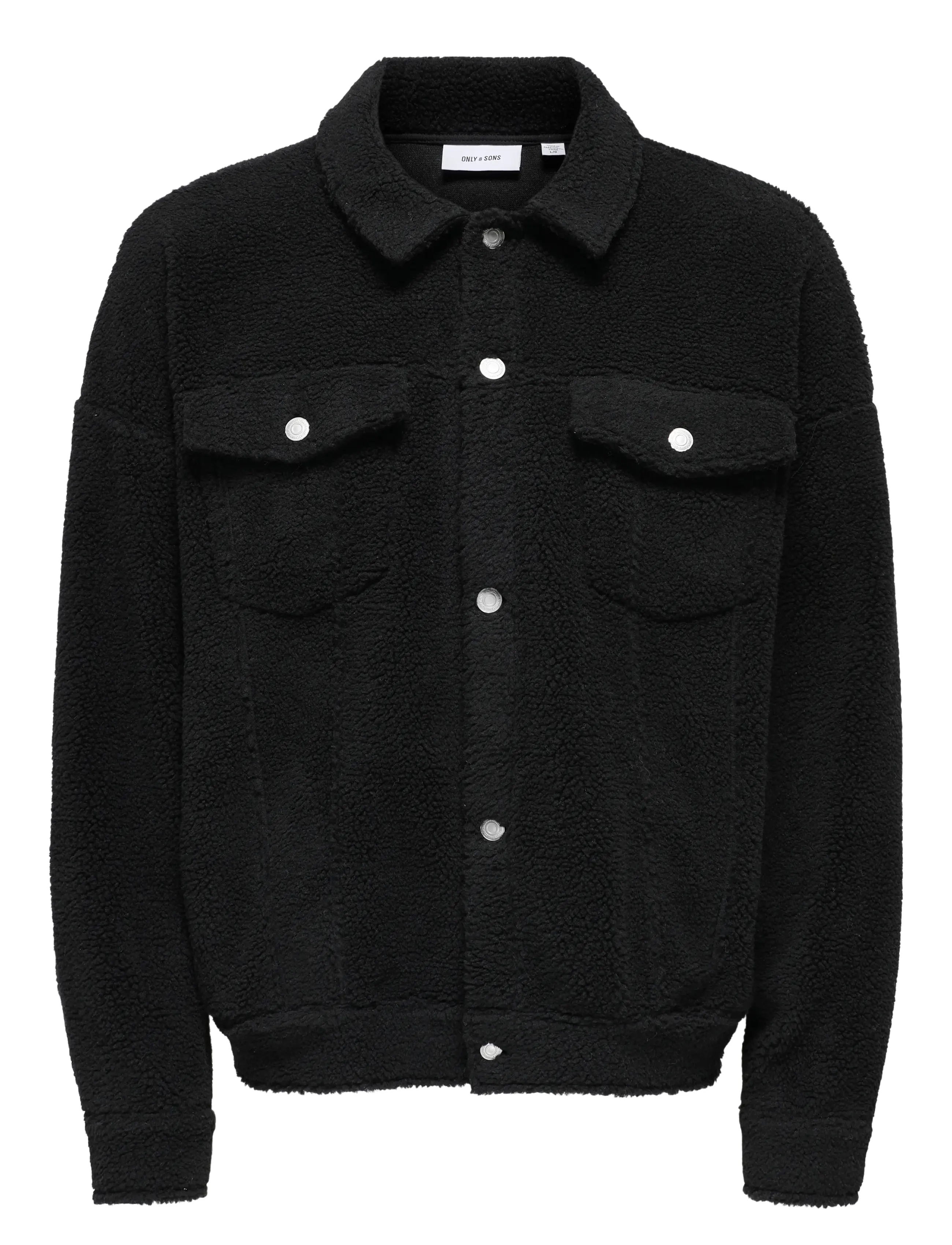ONLY & SONS ONSDEACON RLX SHERPA OVERSHIRT SWEAT VD - Winter deals - JET BLACK / black