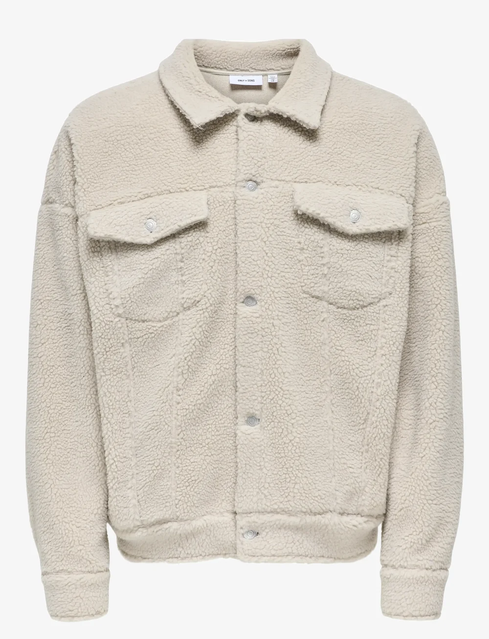 ONLY & SONS - ONSDEACON RLX SHERPA OVERSHIRT SWEAT VD - kollektsioonid - silver lining - 0