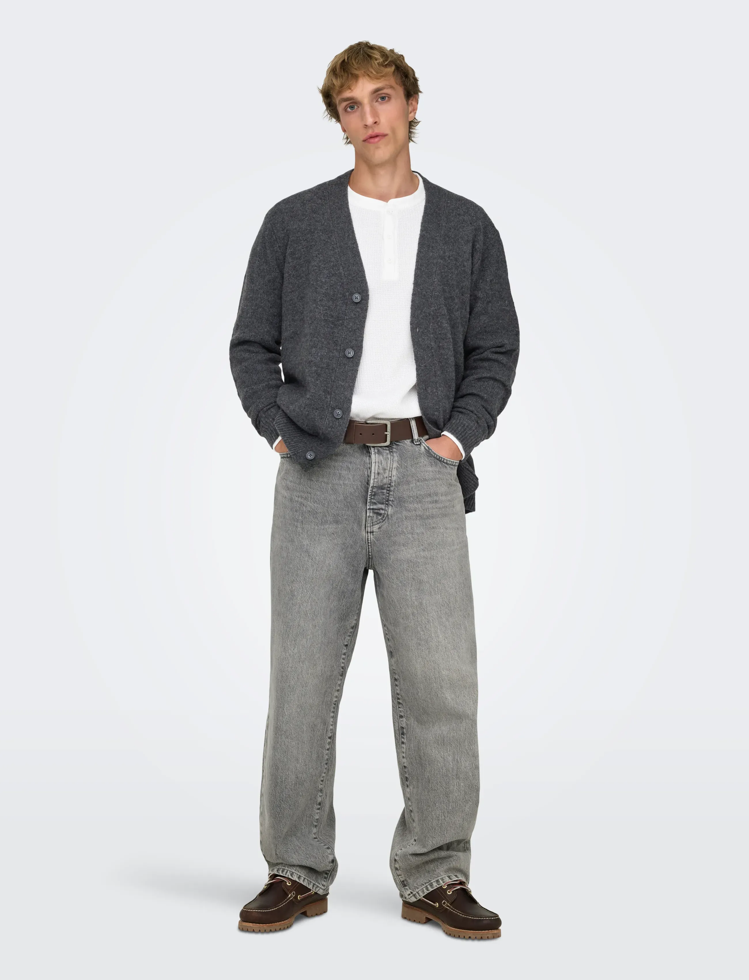 ONLY & SONS - ONSFADE LOOSE MG 2332 TAI DNM NOOS - alt laienevad teksad - medium grey denim - 4