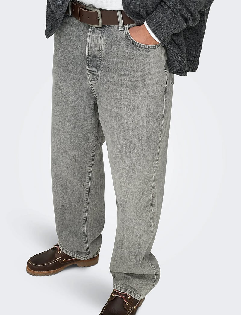 ONLY & SONS - ONSFADE LOOSE MG 2332 TAI DNM NOOS - loose jeans - medium grey denim - 5