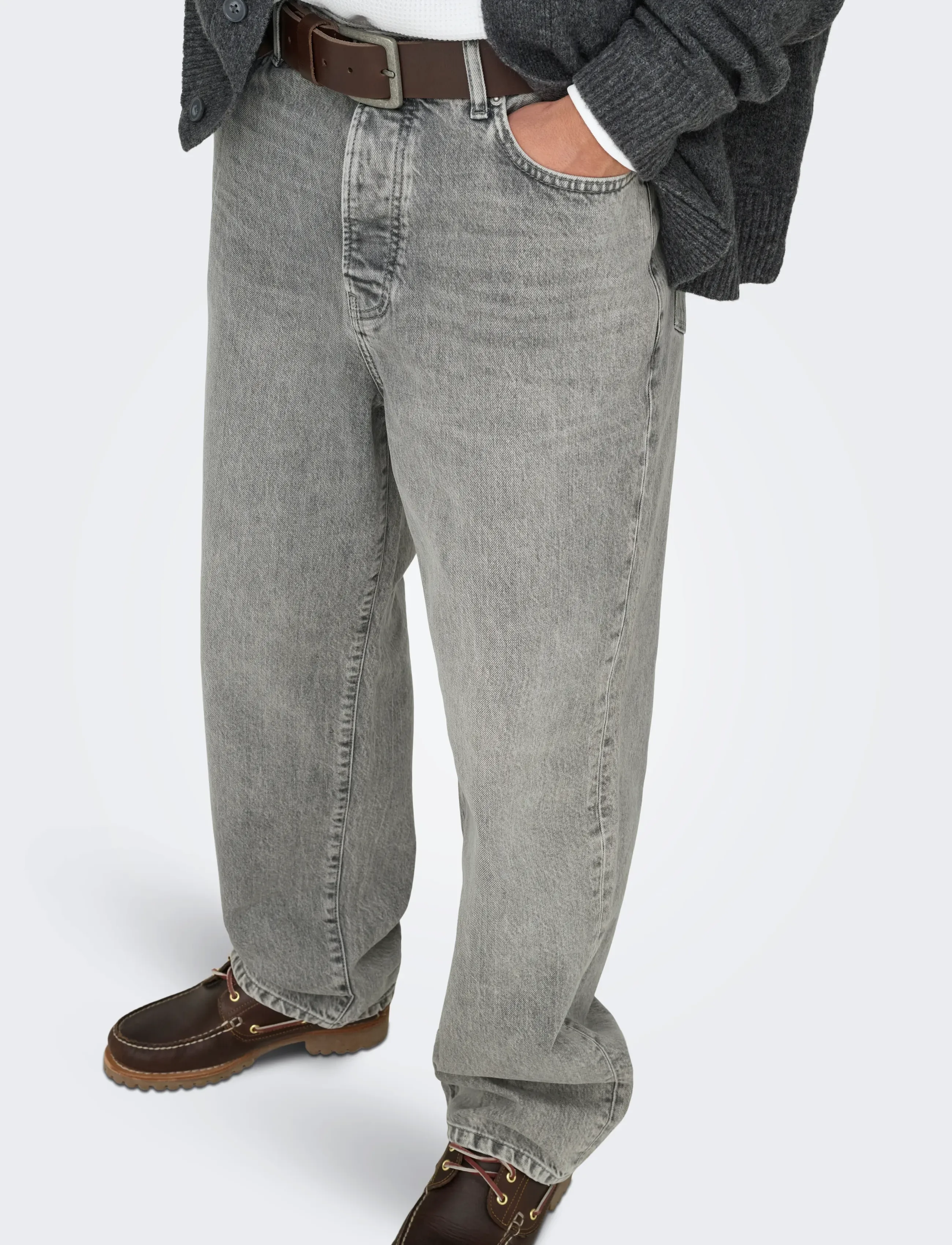 ONLY & SONS - ONSFADE LOOSE MG 2332 TAI DNM NOOS - alt laienevad teksad - medium grey denim - 5