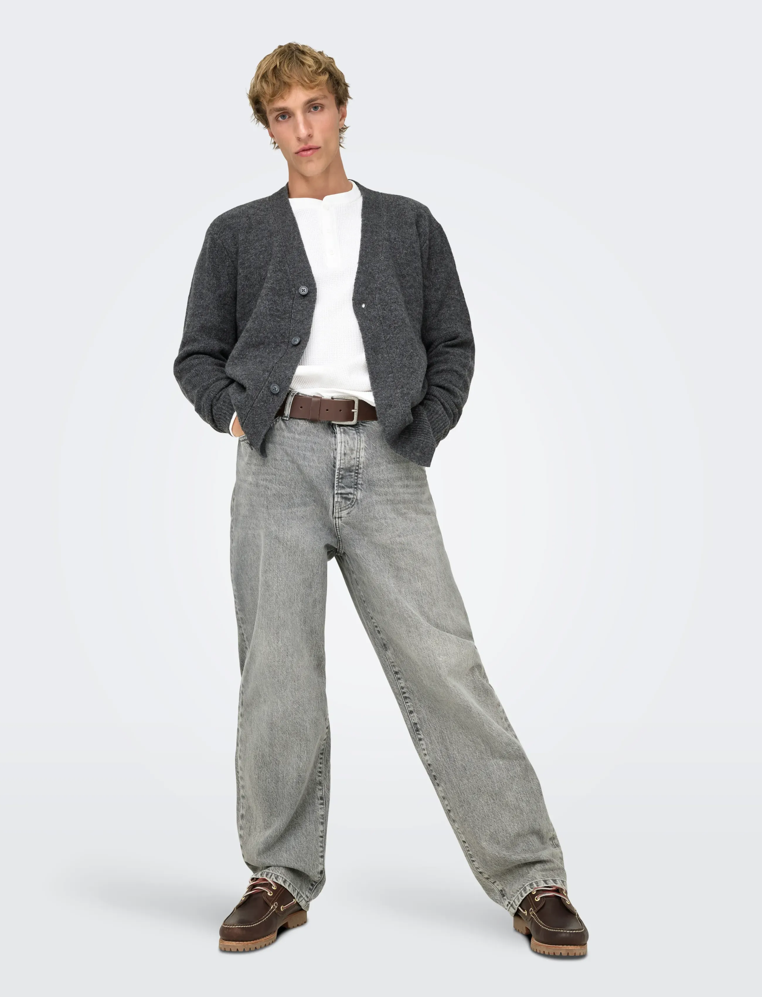 ONLY & SONS ONSFADE LOOSE MG 2332 TAI DNM NOOS - Jeans - MEDIUM GREY DENIM / grey