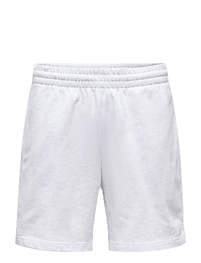ONLY & SONS ONSDAVID SHORTS SWEAT - Hosen - SUPER LIGHT GREY MELANGE / white