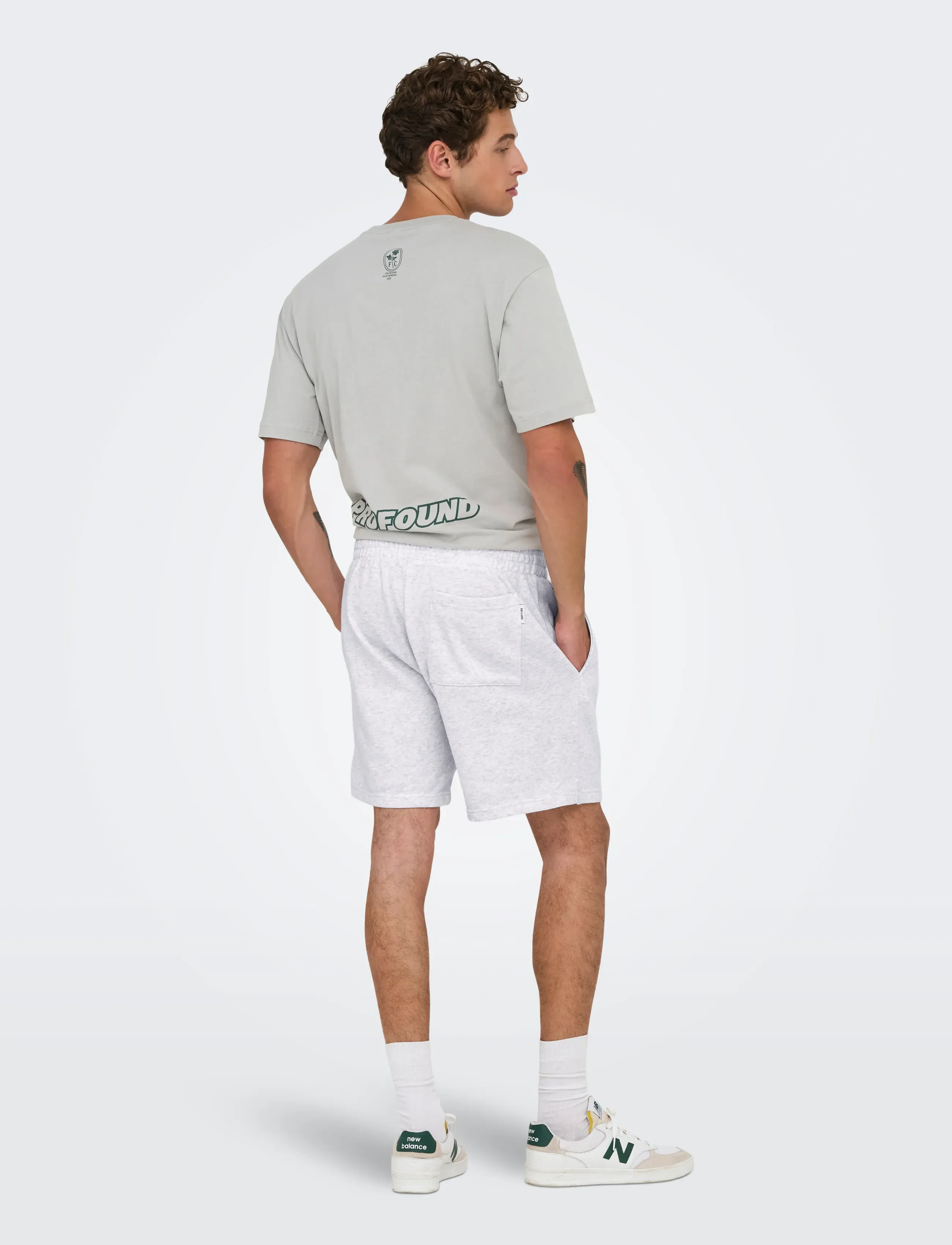 ONLY & SONS - ONSDAVID SHORTS SWEAT - nederdelar - super light grey melange - 3