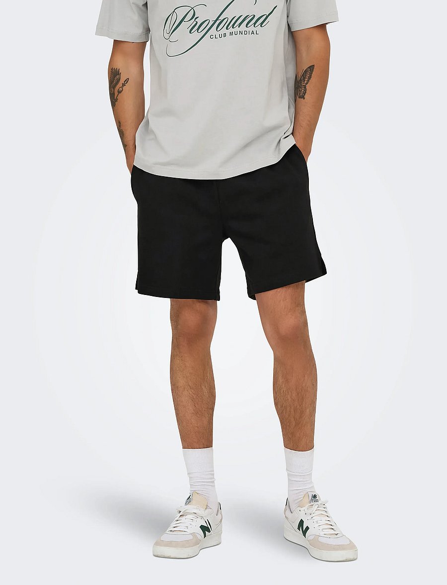 ONLY & SONS - ONSDAVID SHORTS SWEAT NOOS - hosen - black - 0