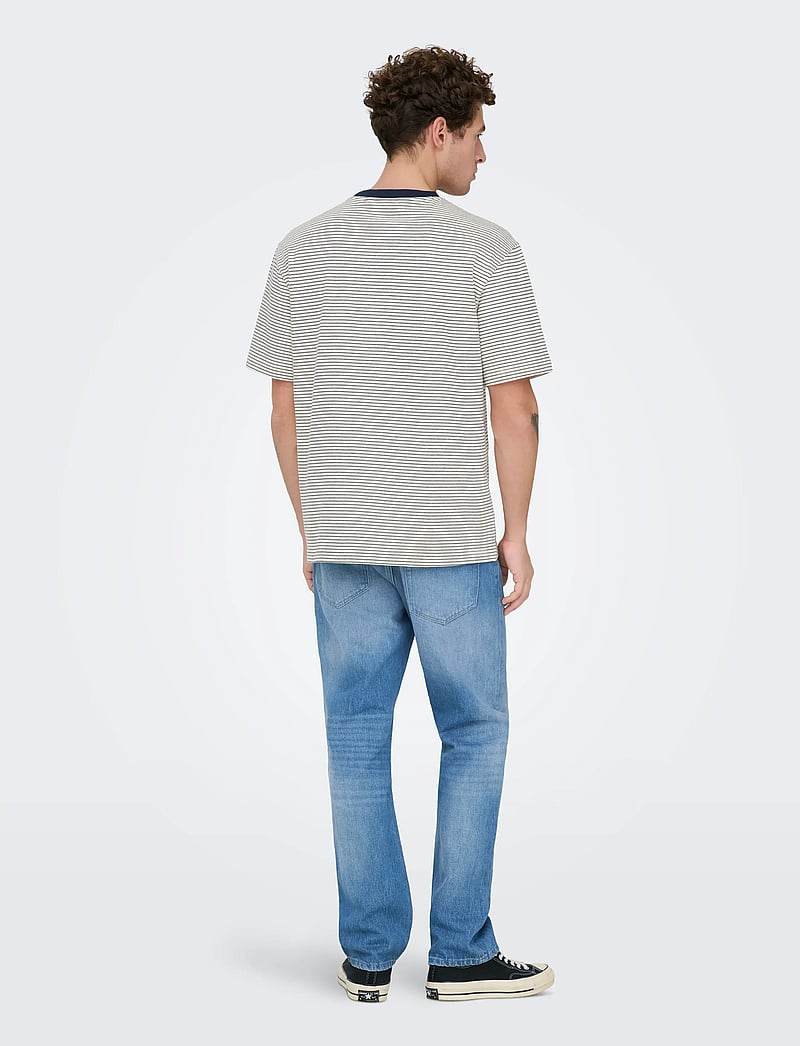 ONLY & SONS - ONSEDGE STRAIGHT MB 2344 AZG DNM - tavalised teksad - medium blue denim - 3