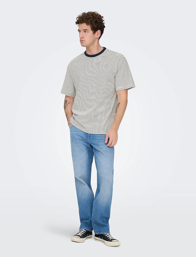 ONLY & SONS - ONSEDGE STRAIGHT MB 2344 AZG DNM - tavalised teksad - medium blue denim - 5