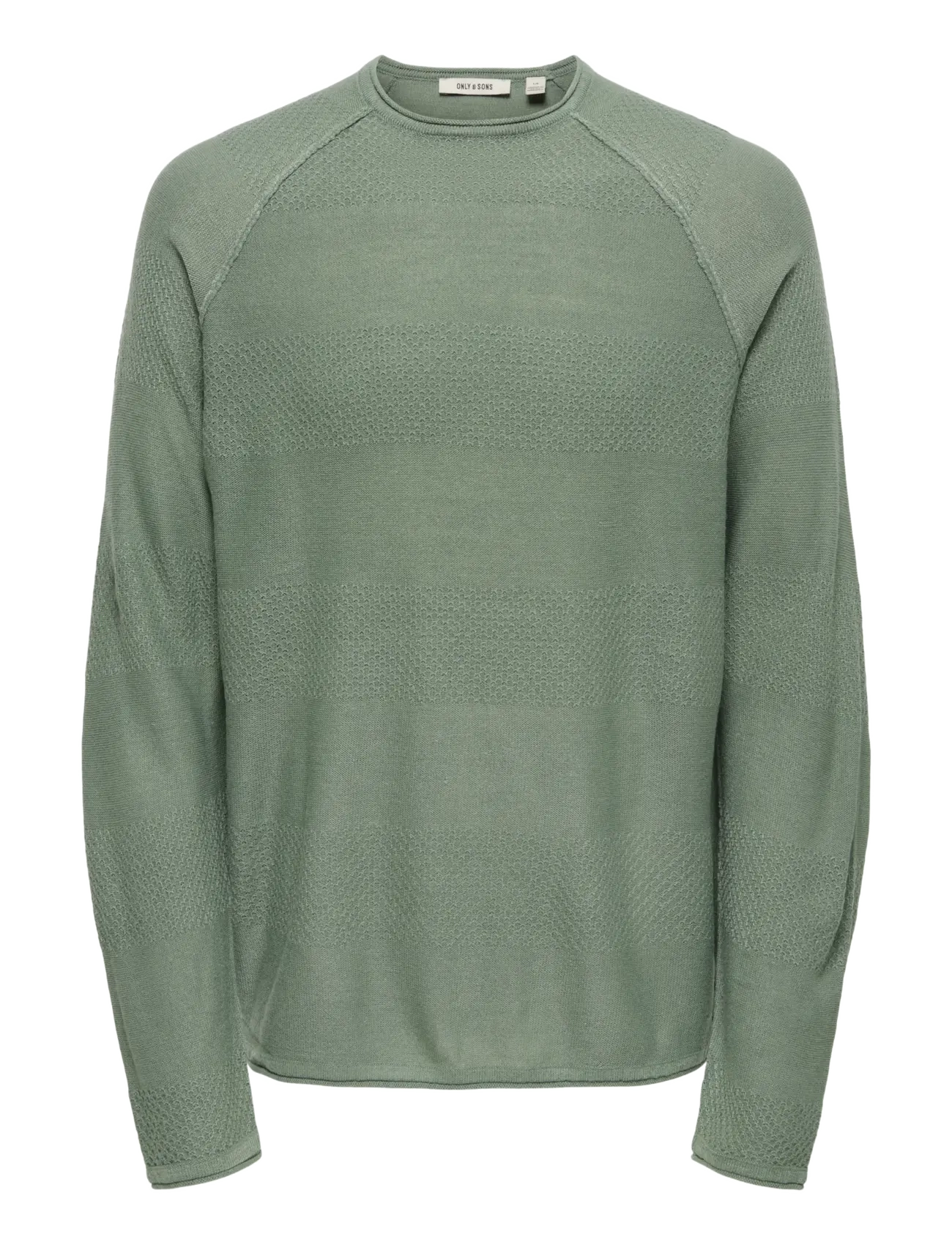 ONLY & SONS ONSAPOLLO REG LS STRUC CREW KNIT - ONLY & SONS - AGAVE GREEN / green