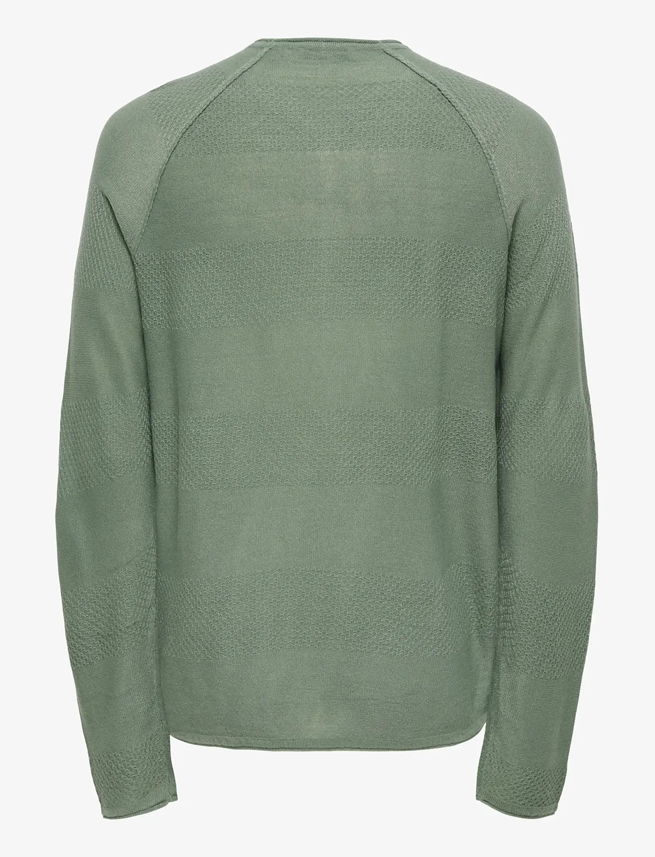 ONLY & SONS - ONSAPOLLO REG LS STRUC CREW KNIT - rund hals - agave green - 2