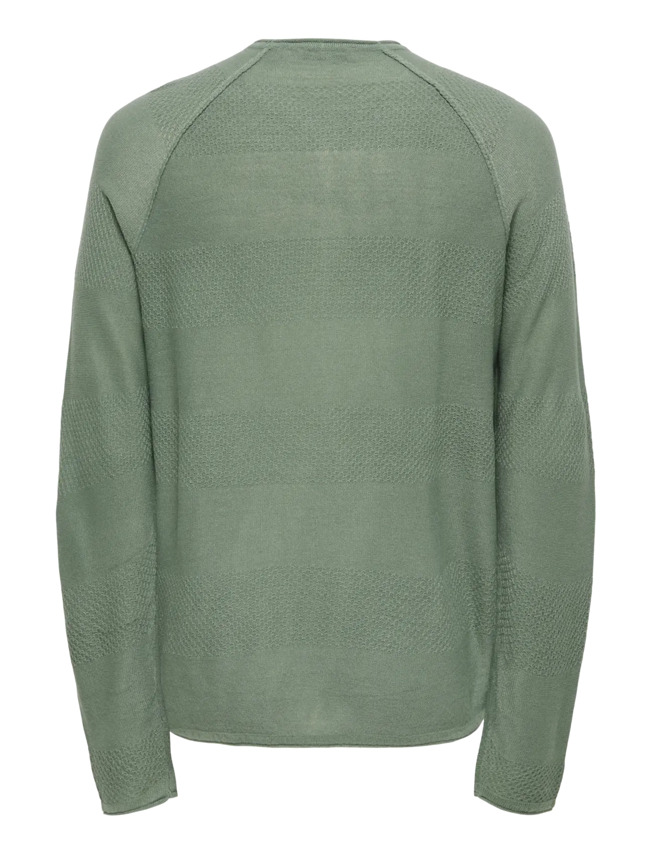 ONLY & SONS - ONSAPOLLO REG LS STRUC CREW KNIT - Ümmarguse kaelusega kudumid - agave green - 2