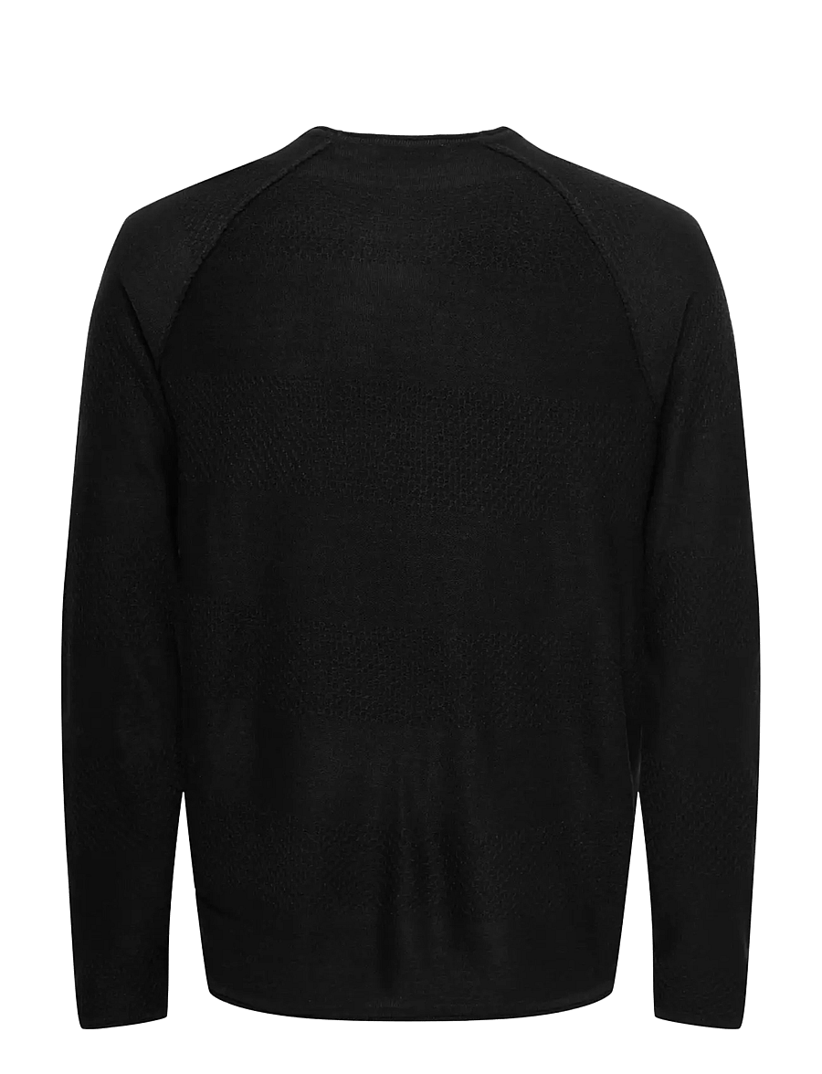 ONLY & SONS - ONSAPOLLO REG LS STRUC CREW KNIT - round necks - black - 2