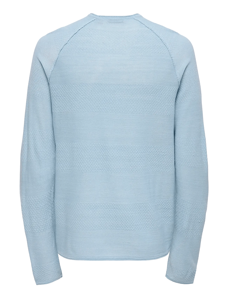 ONLY & SONS - ONSAPOLLO REG LS STRUC CREW KNIT - rundhals - blue fog - 2