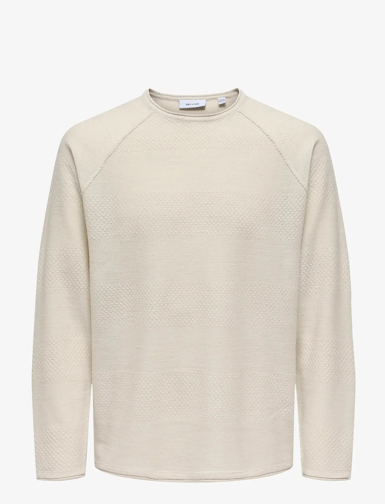 ONLY & SONS - ONSAPOLLO REG LS STRUC CREW KNIT - rund hals - silver lining - 1