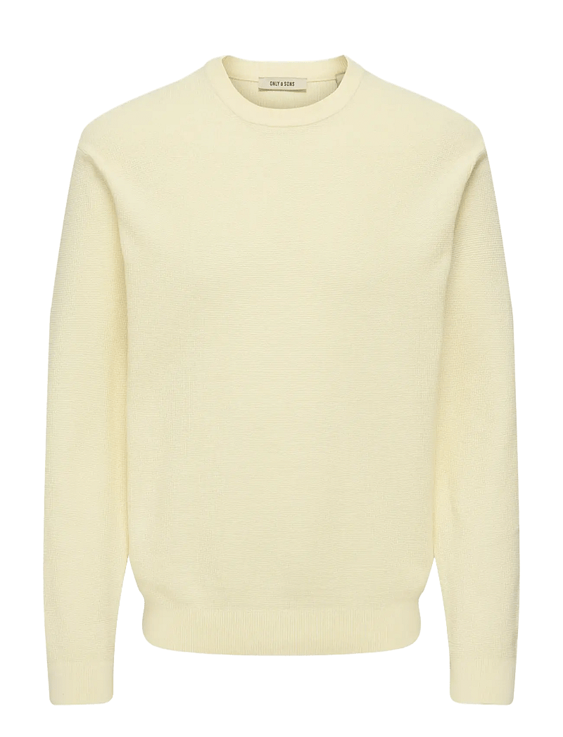 ONLY & SONS - ONSTONY RLX 12 LS WAFFLE CREW KNIT NOOS - rund hals - antique white - 1