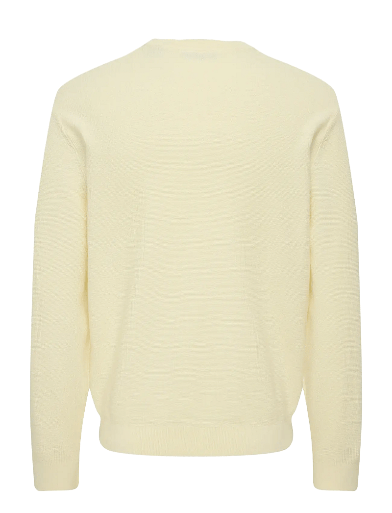 ONLY & SONS - ONSTONY RLX 12 LS WAFFLE CREW KNIT NOOS - rund hals - antique white - 2