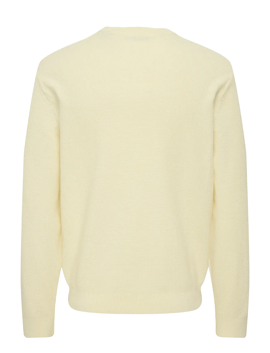 ONLY & SONS - ONSTONY RLX 12 LS WAFFLE CREW KNIT NOOS - rund hals - antique white - 2
