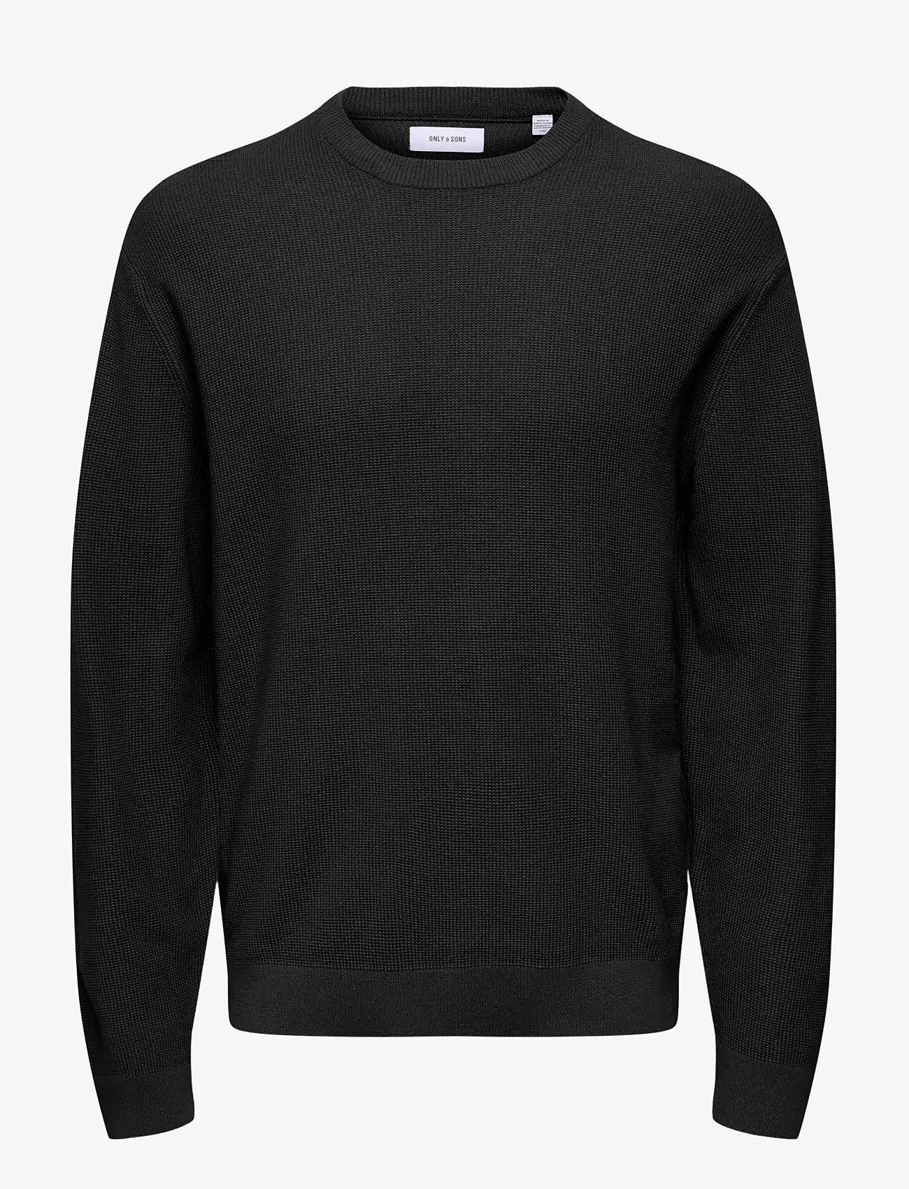 ONLY & SONS - ONSTONY RLX 12 LS WAFFLE CREW KNIT NOOS - rundhals - black - 1