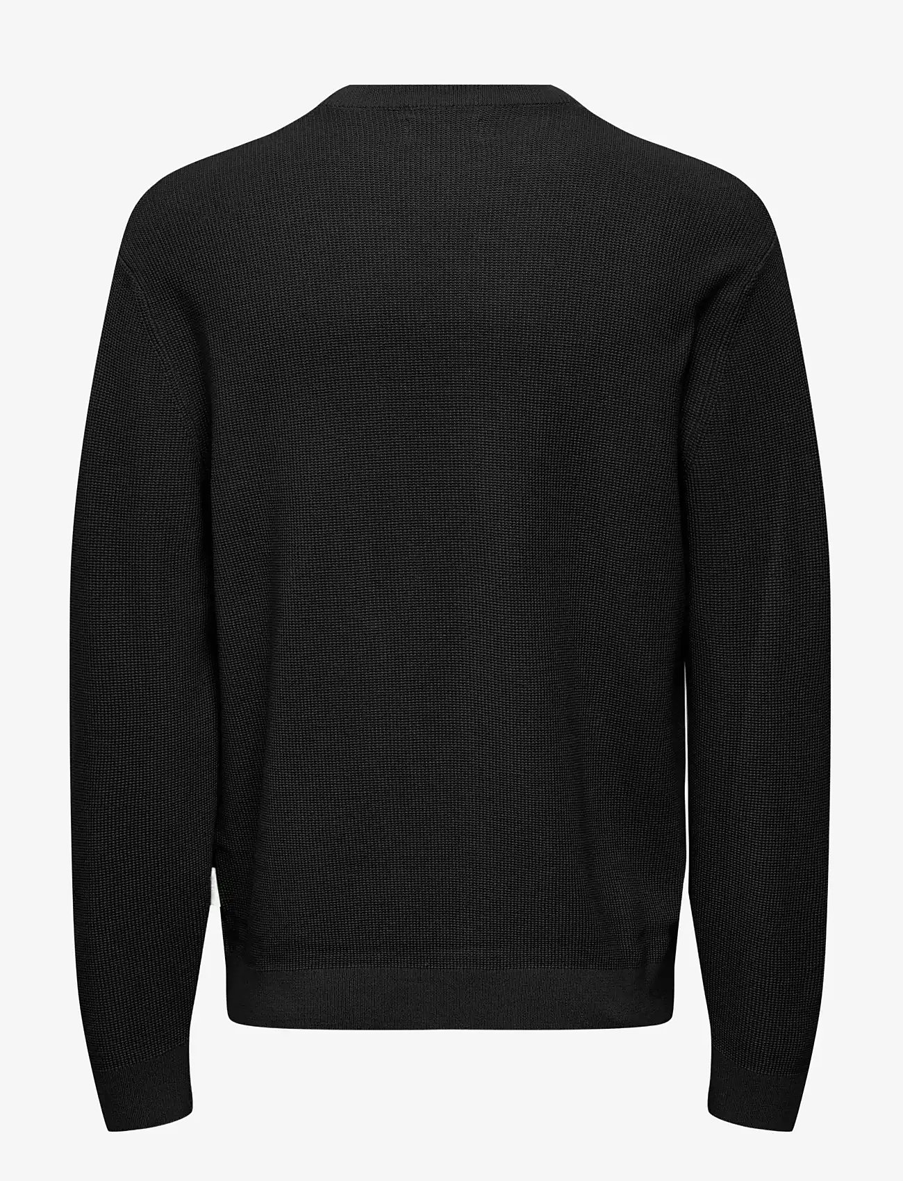 ONLY & SONS - ONSTONY RLX 12 LS WAFFLE CREW KNIT NOOS - rundhals - black - 2