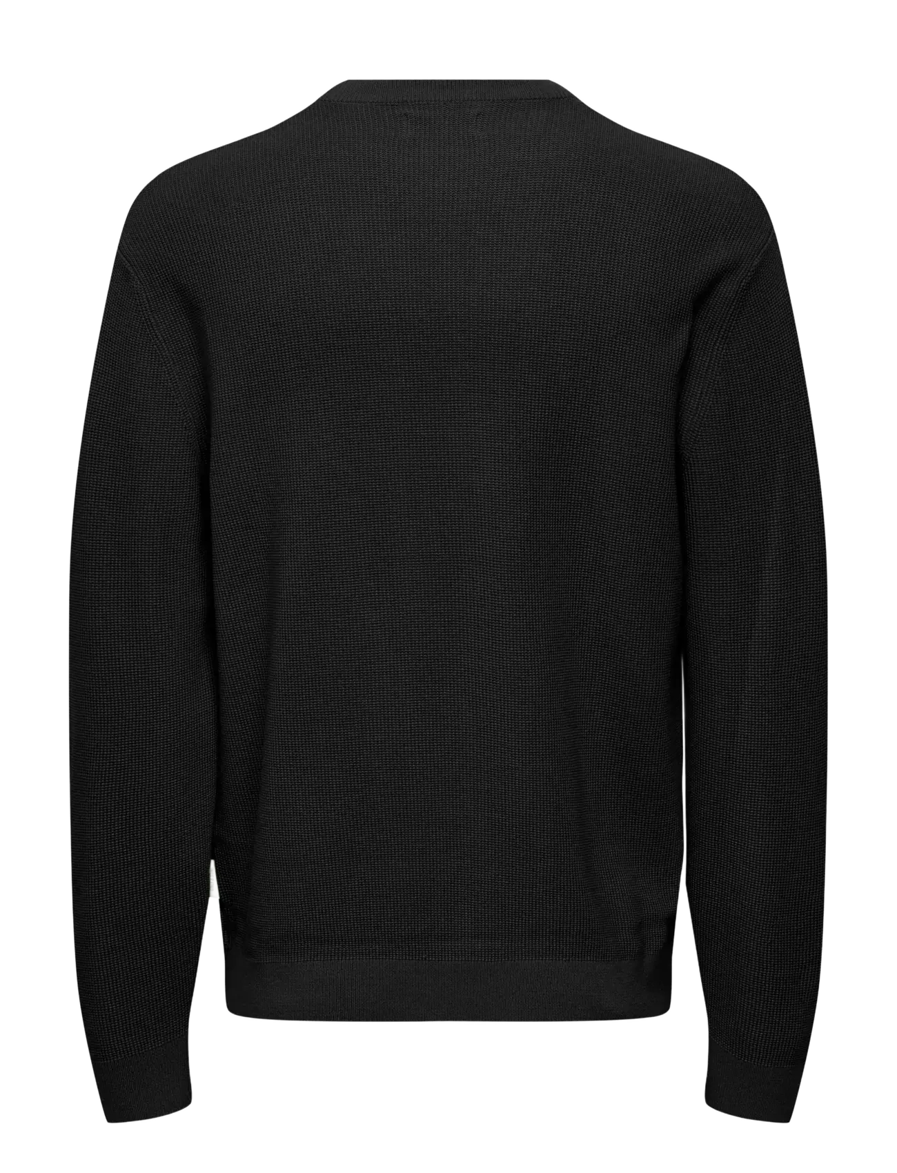 ONLY & SONS - ONSTONY RLX 12 LS WAFFLE CREW KNIT NOOS - rundhalsad - black - 2