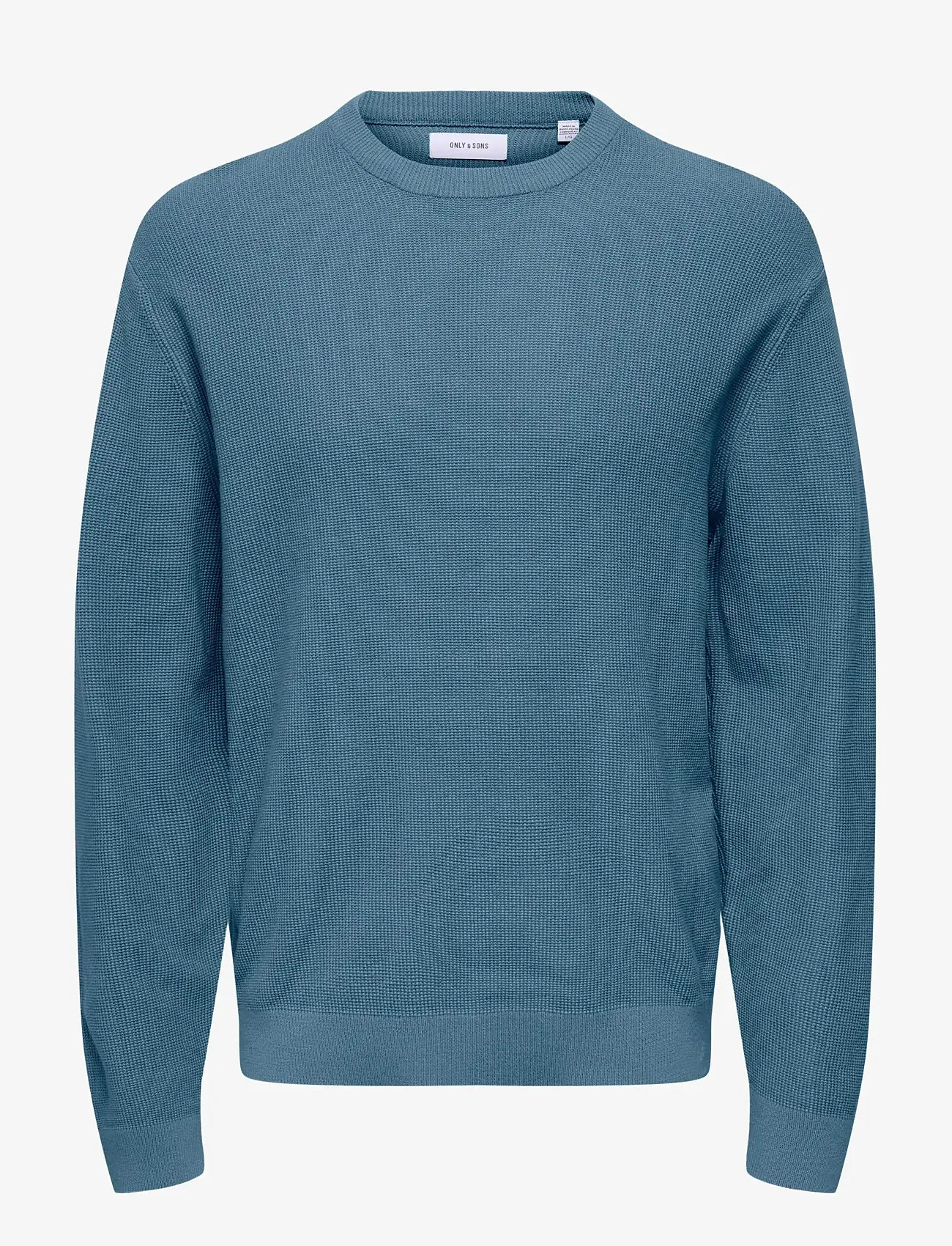 ONLY & SONS - ONSTONY RLX 12 LS WAFFLE CREW KNIT NOOS - rund hals - spring lake - 0