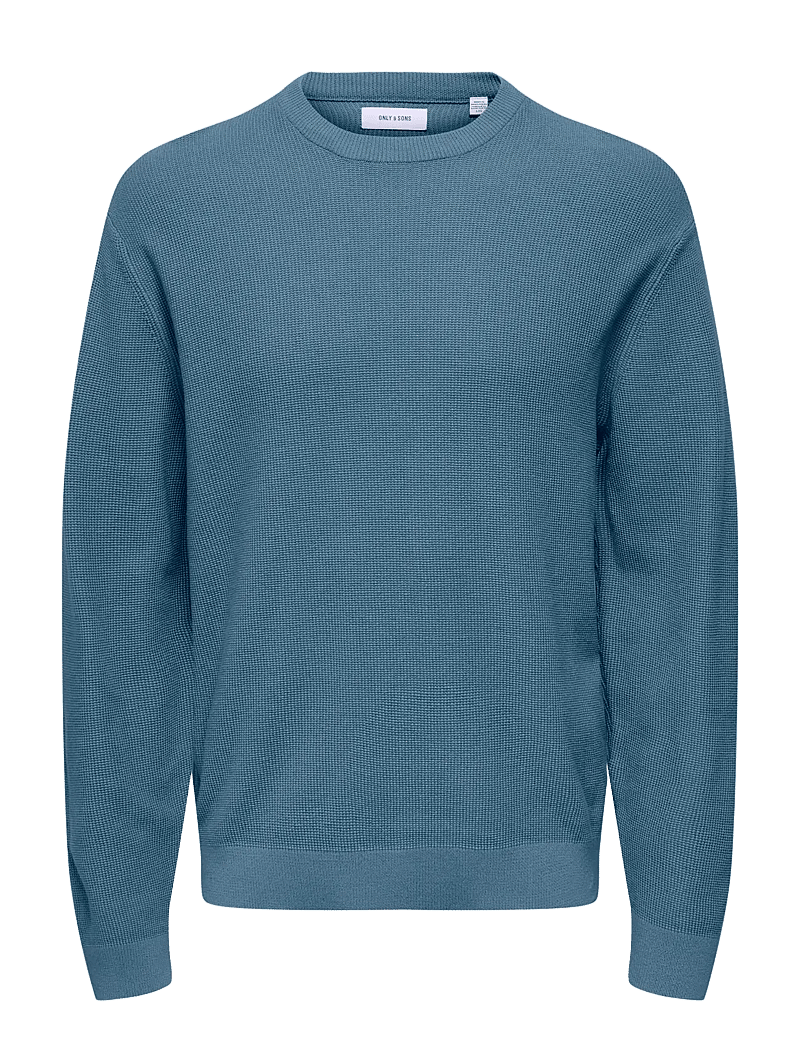 ONLY & SONS - ONSTONY RLX 12 LS WAFFLE CREW KNIT NOOS - rund hals - spring lake - 0