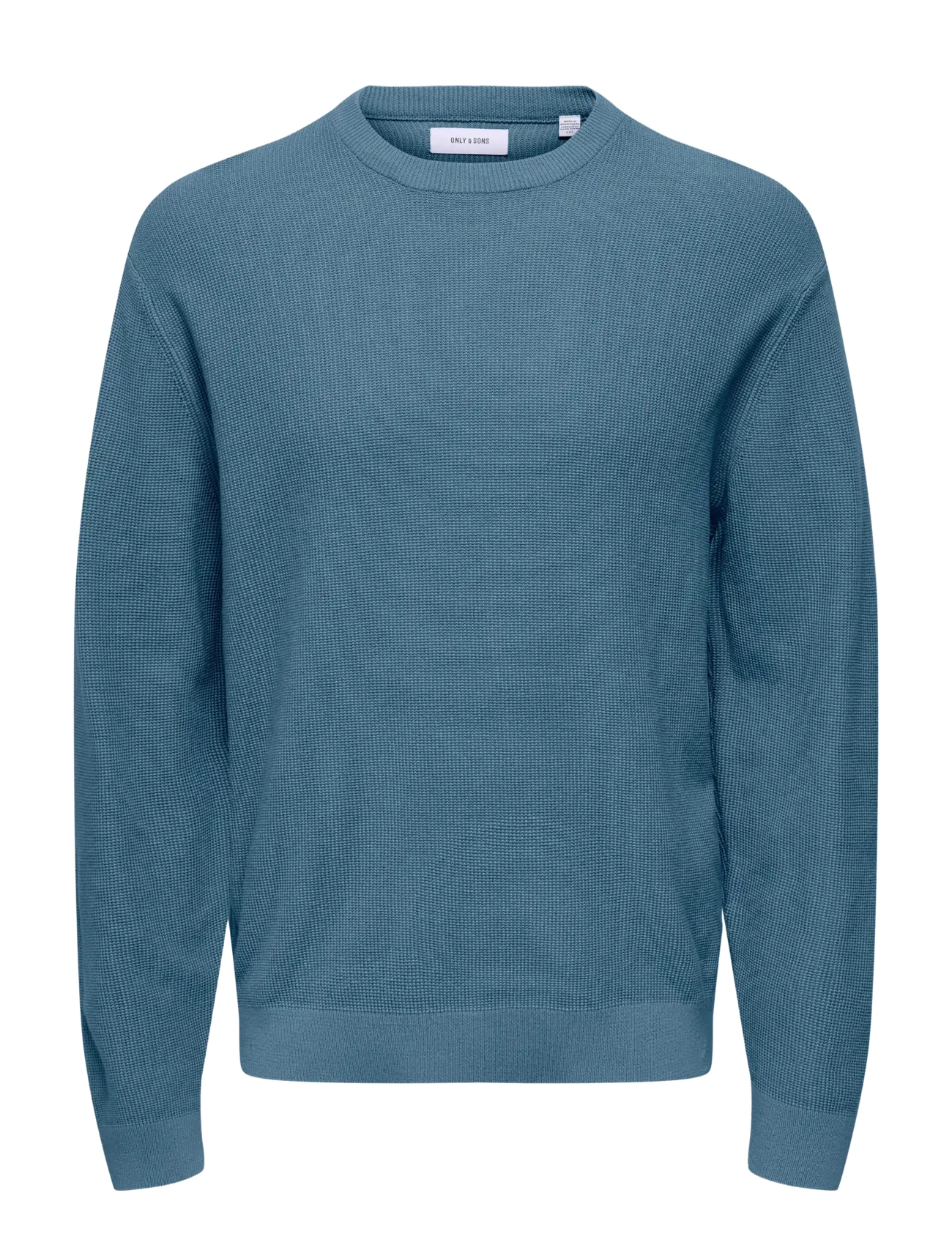 ONLY & SONS ONSTONY RLX 12 LS WAFFLE CREW KNIT NOOS - Stickat - SPRING LAKE / blue