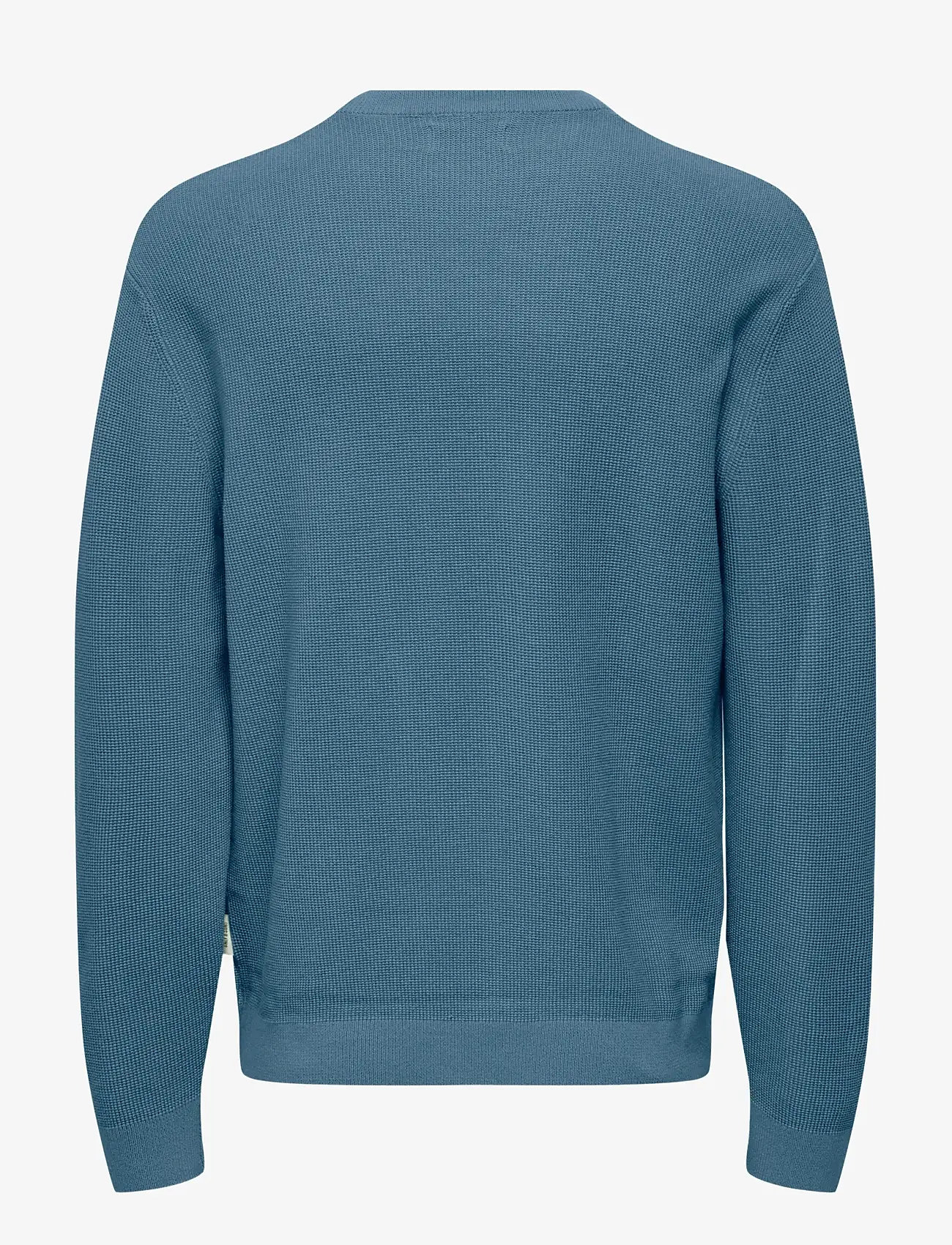 ONLY & SONS - ONSTONY RLX 12 LS WAFFLE CREW KNIT NOOS - rund hals - spring lake - 1