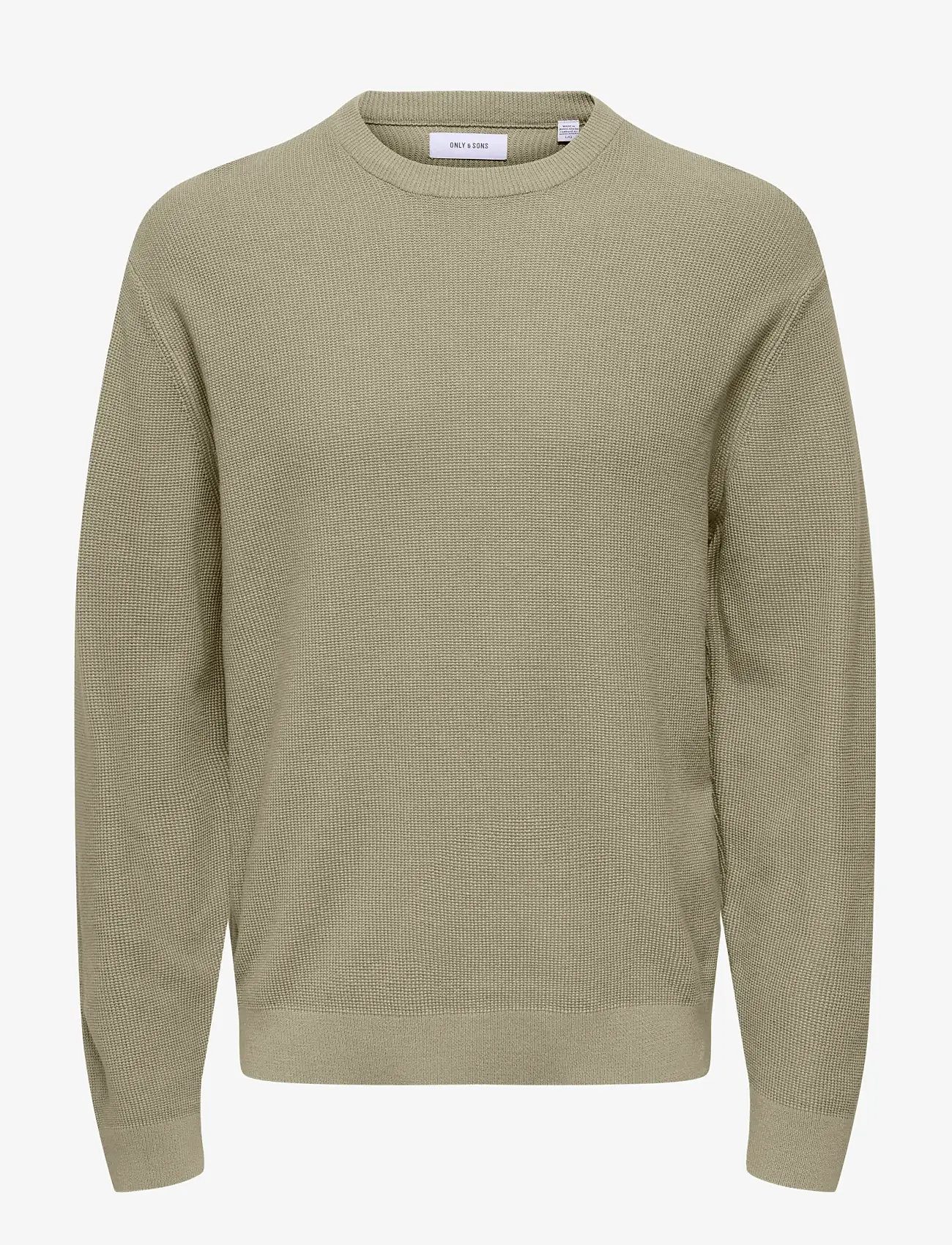 ONLY & SONS - ONSTONY RLX 12 LS WAFFLE CREW KNIT NOOS - round necks - string - 1