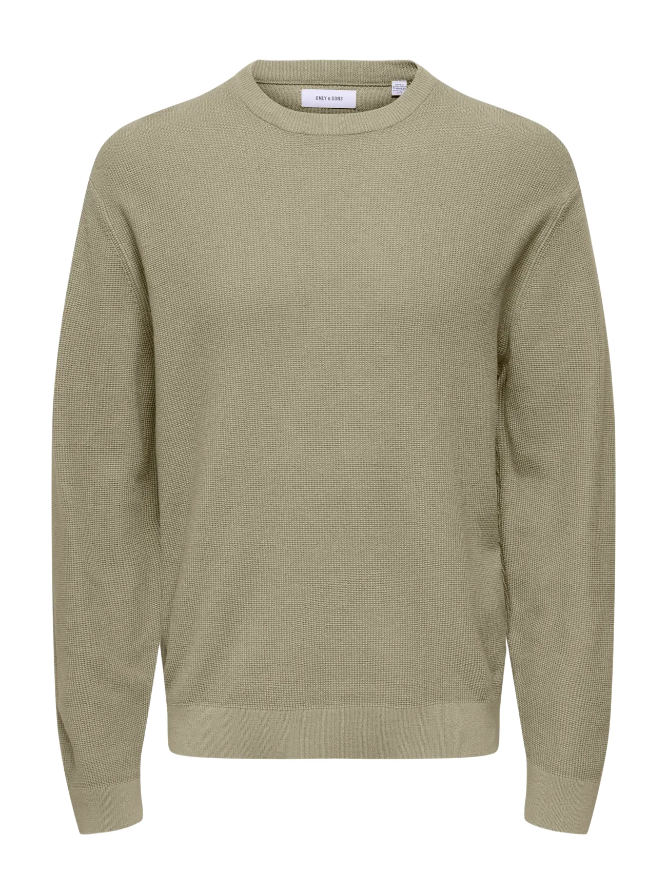 ONLY & SONS ONSTONY RLX 12 LS WAFFLE CREW KNIT NOOS - Stickat - STRING / green