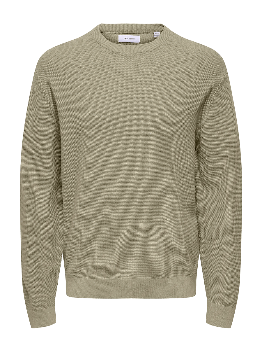 ONLY & SONS - ONSTONY RLX 12 LS WAFFLE CREW KNIT NOOS - rundhals - string - 1