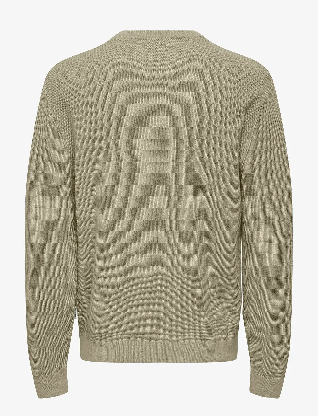 ONLY & SONS - ONSTONY RLX 12 LS WAFFLE CREW KNIT NOOS - round necks - string - 2