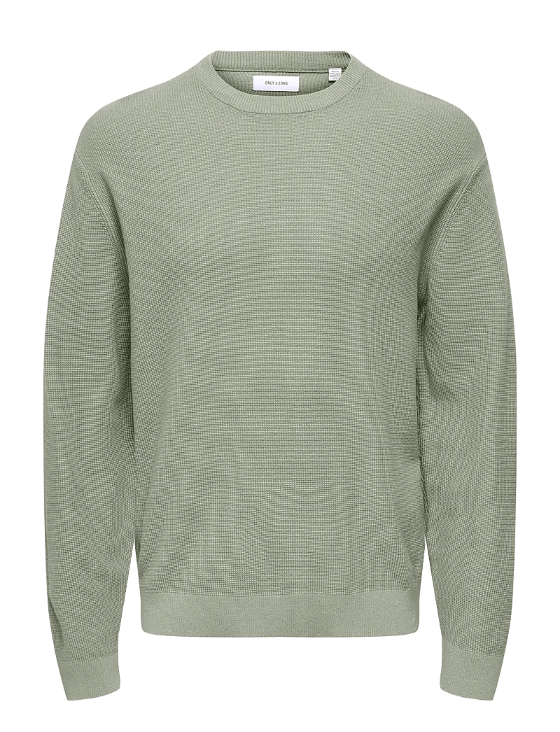 ONLY & SONS - ONSTONY RLX 12 LS WAFFLE CREW KNIT NOOS - Ümmarguse kaelusega kudumid - wrought iron - 1