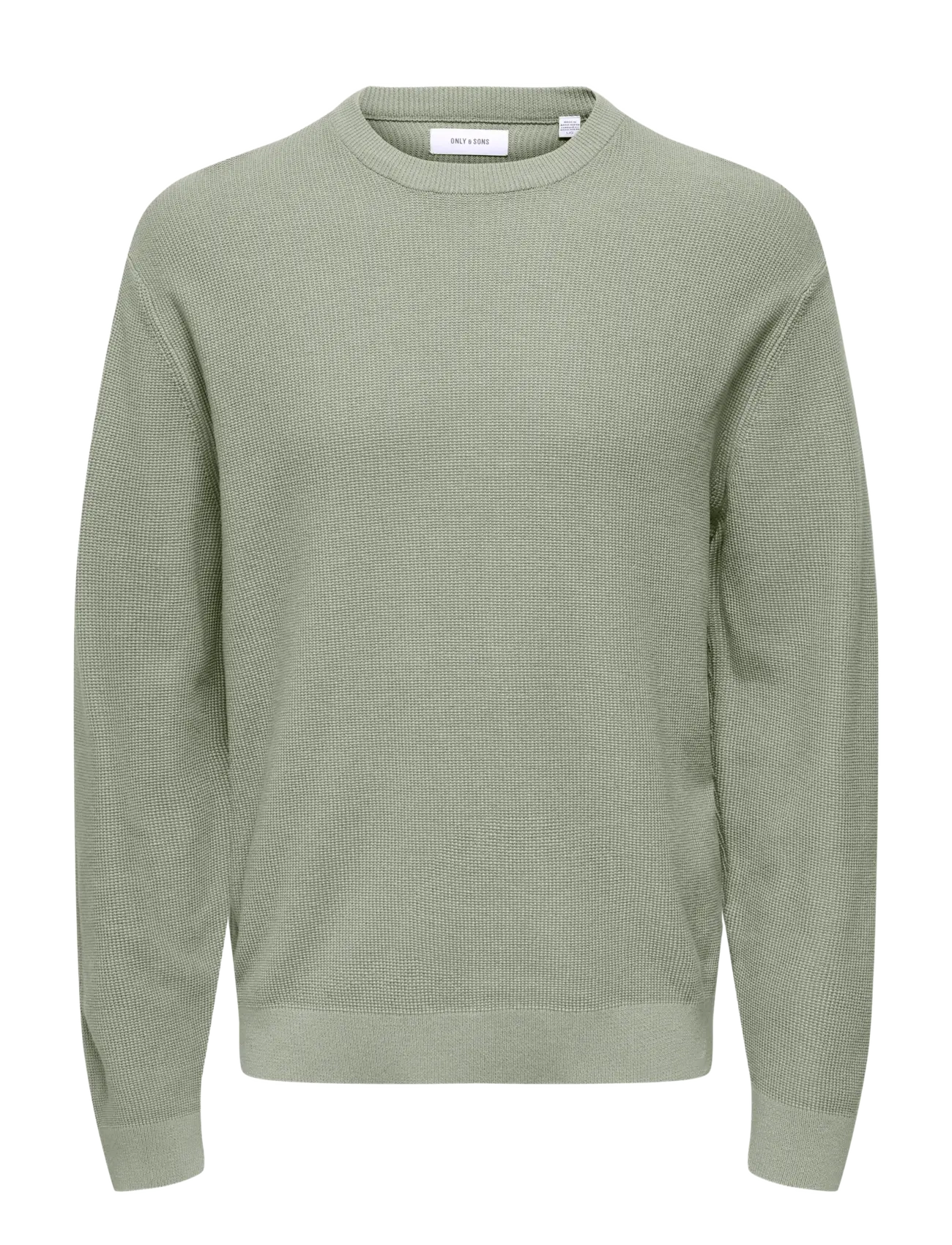 ONLY & SONS ONSTONY RLX 12 LS WAFFLE CREW KNIT NOOS - Stickat - WROUGHT IRON / green