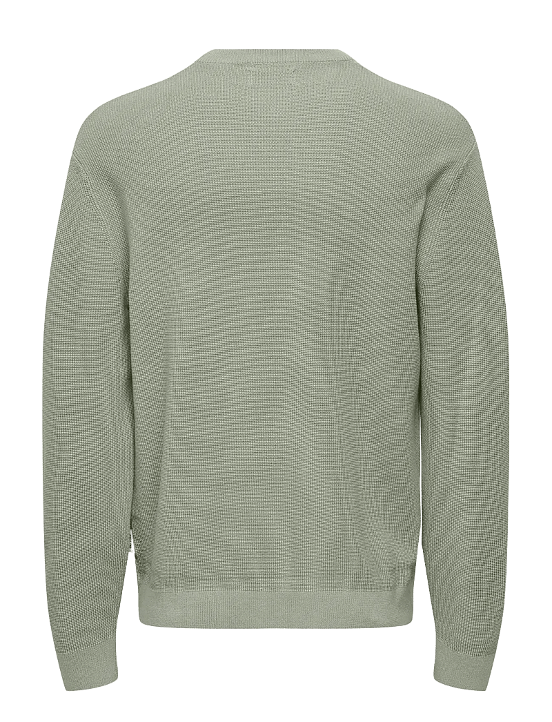ONLY & SONS - ONSTONY RLX 12 LS WAFFLE CREW KNIT NOOS - Ümmarguse kaelusega kudumid - wrought iron - 2