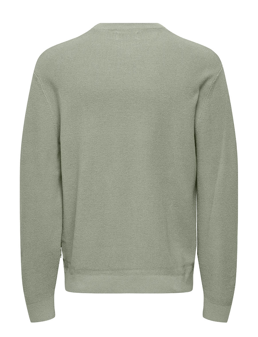 ONLY & SONS - ONSTONY RLX 12 LS WAFFLE CREW KNIT NOOS - Ümmarguse kaelusega kudumid - wrought iron - 2