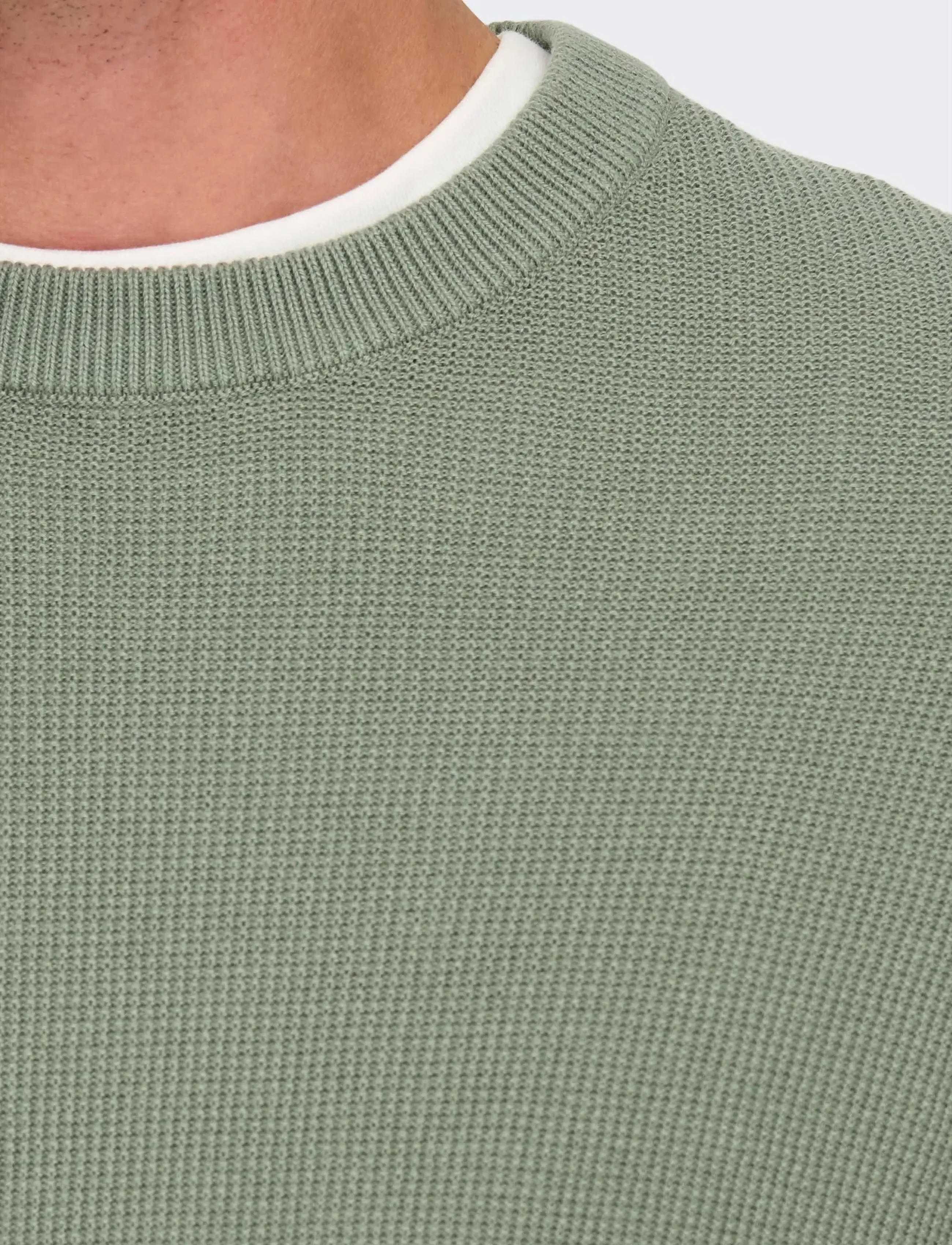 ONLY & SONS Onstony Rlx 12 Ls Waffle Crew Knit Noos stickade tröjor herr – bild 6