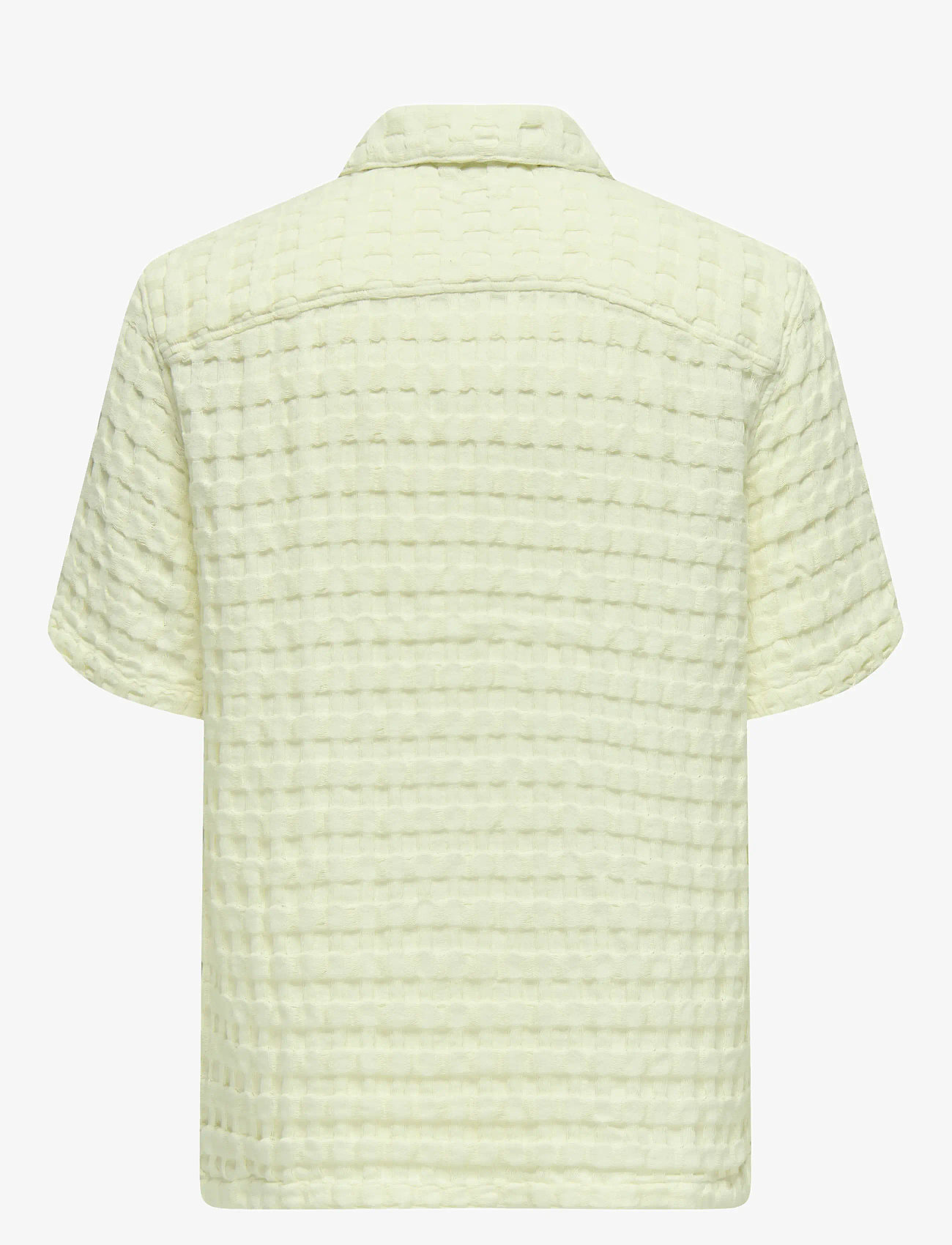 ONLY & SONS - ONSBRADDOCK REG SS RESORT WAFFLE SHIRT - kortærmede skjorter - egret - 1