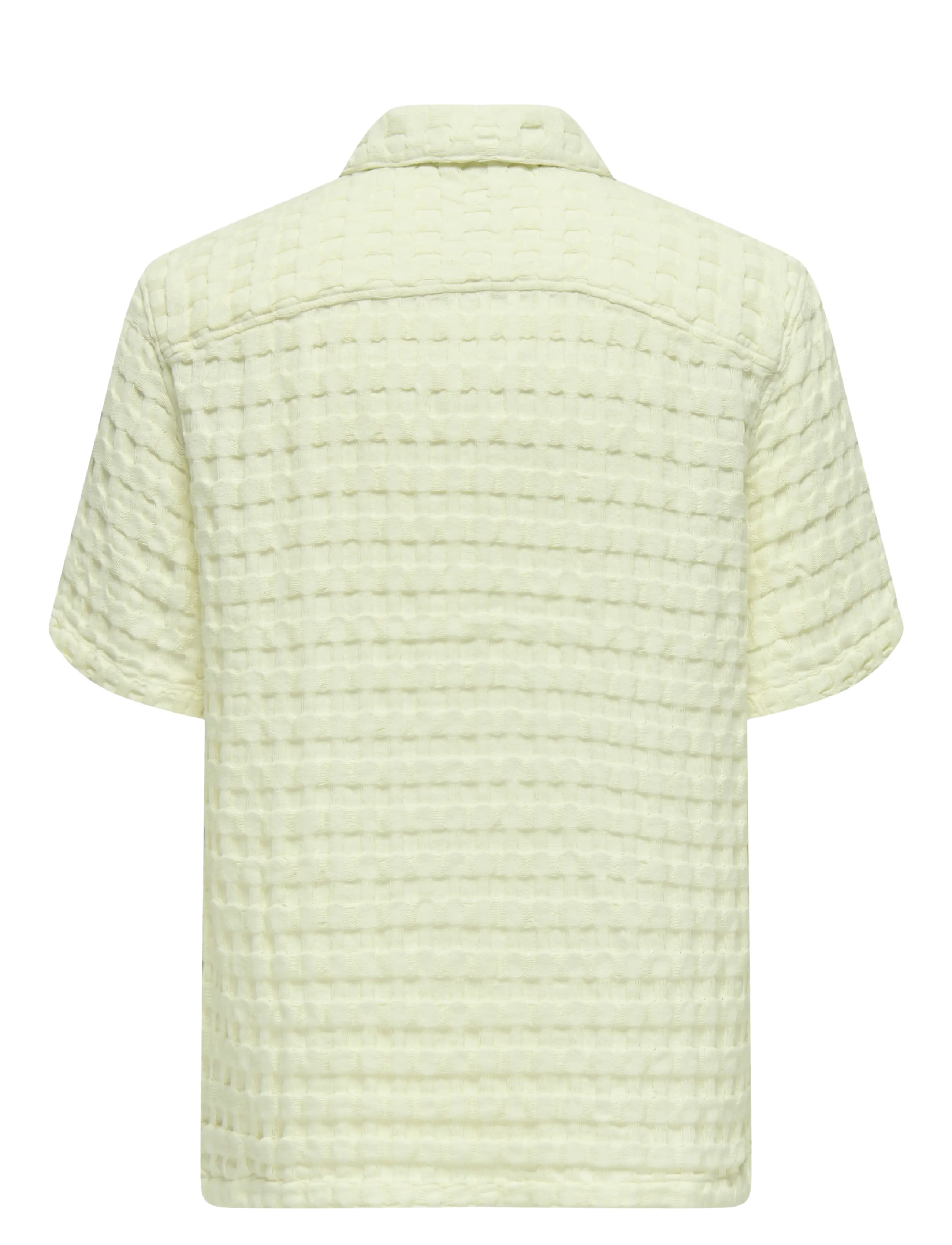 ONLY & SONS - ONSBRADDOCK REG SS RESORT WAFFLE SHIRT - kortermede skjorter - egret - 1