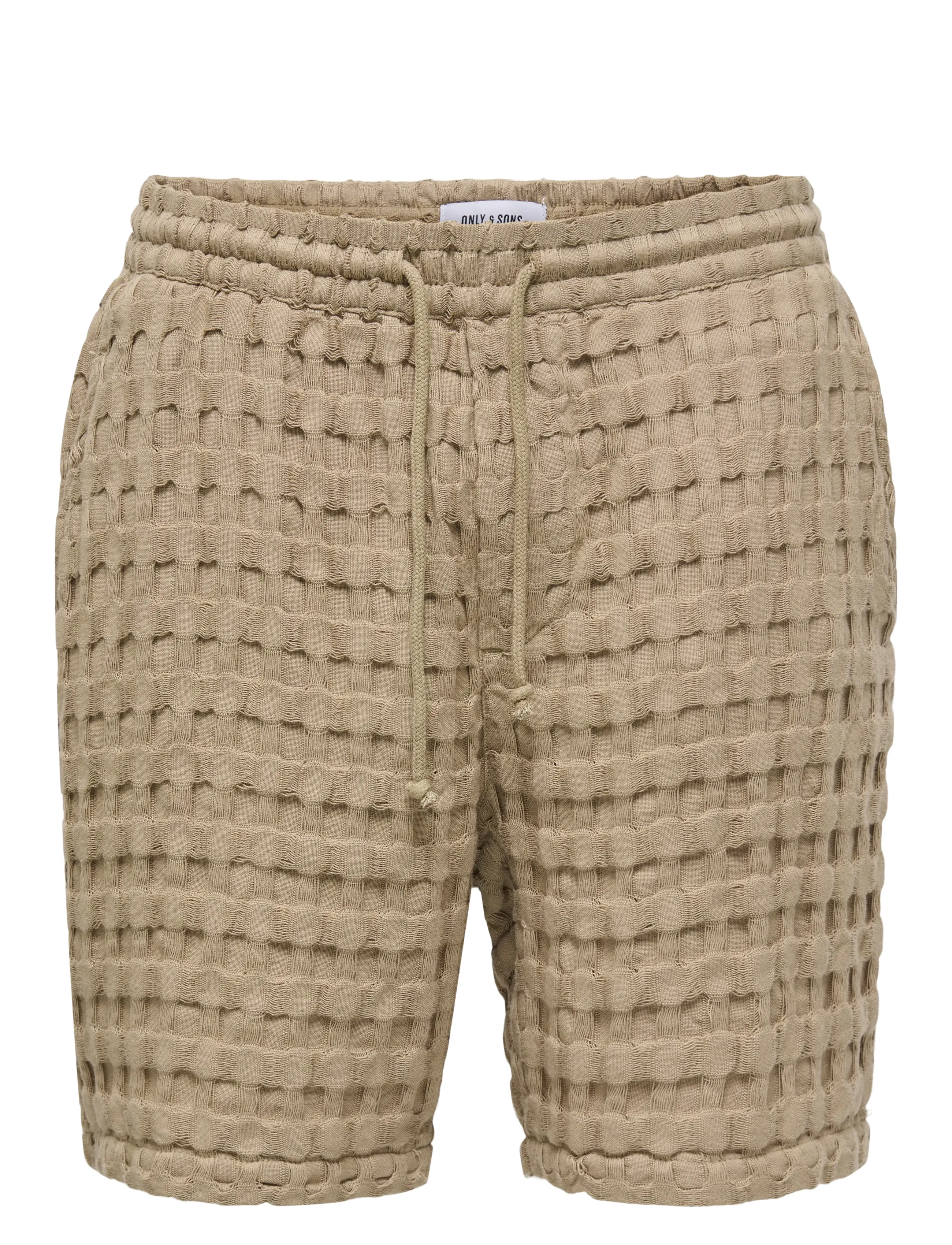 ONLY & SONS Onstel Braddock Waffle Shorts, XS, Brown, Shorts > Afslappet, Herre