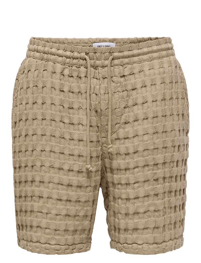 ONLY & SONS - ONSTEL BRADDOCK WAFFLE SHORTS - casual shorts - chinchilla - 0