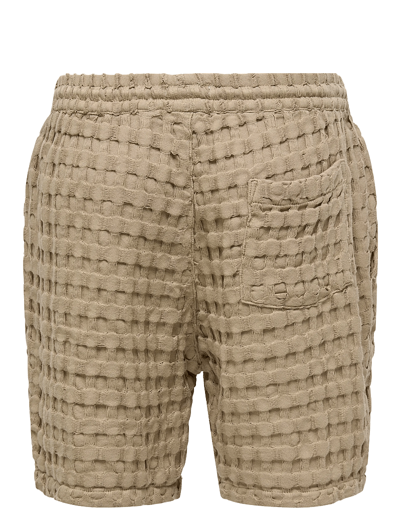 ONLY & SONS - ONSTEL BRADDOCK WAFFLE SHORTS - casual shorts - chinchilla - 1