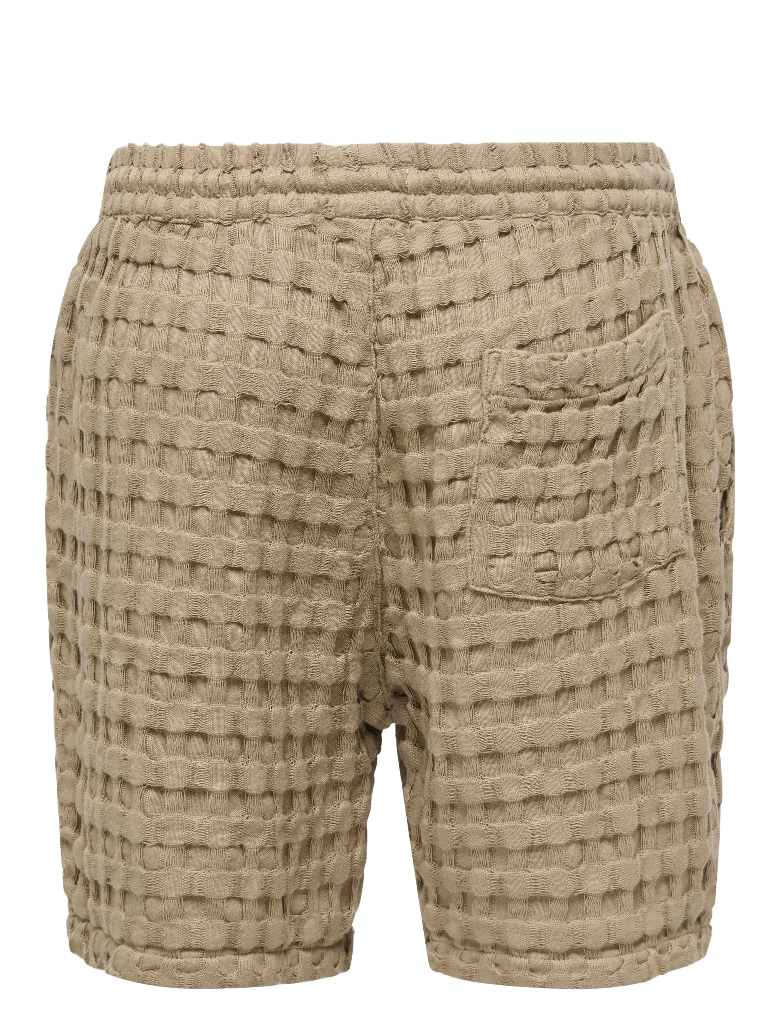 ONLY & SONS - ONSTEL BRADDOCK WAFFLE SHORTS - vabaaja lühikesed püksid - chinchilla - 1