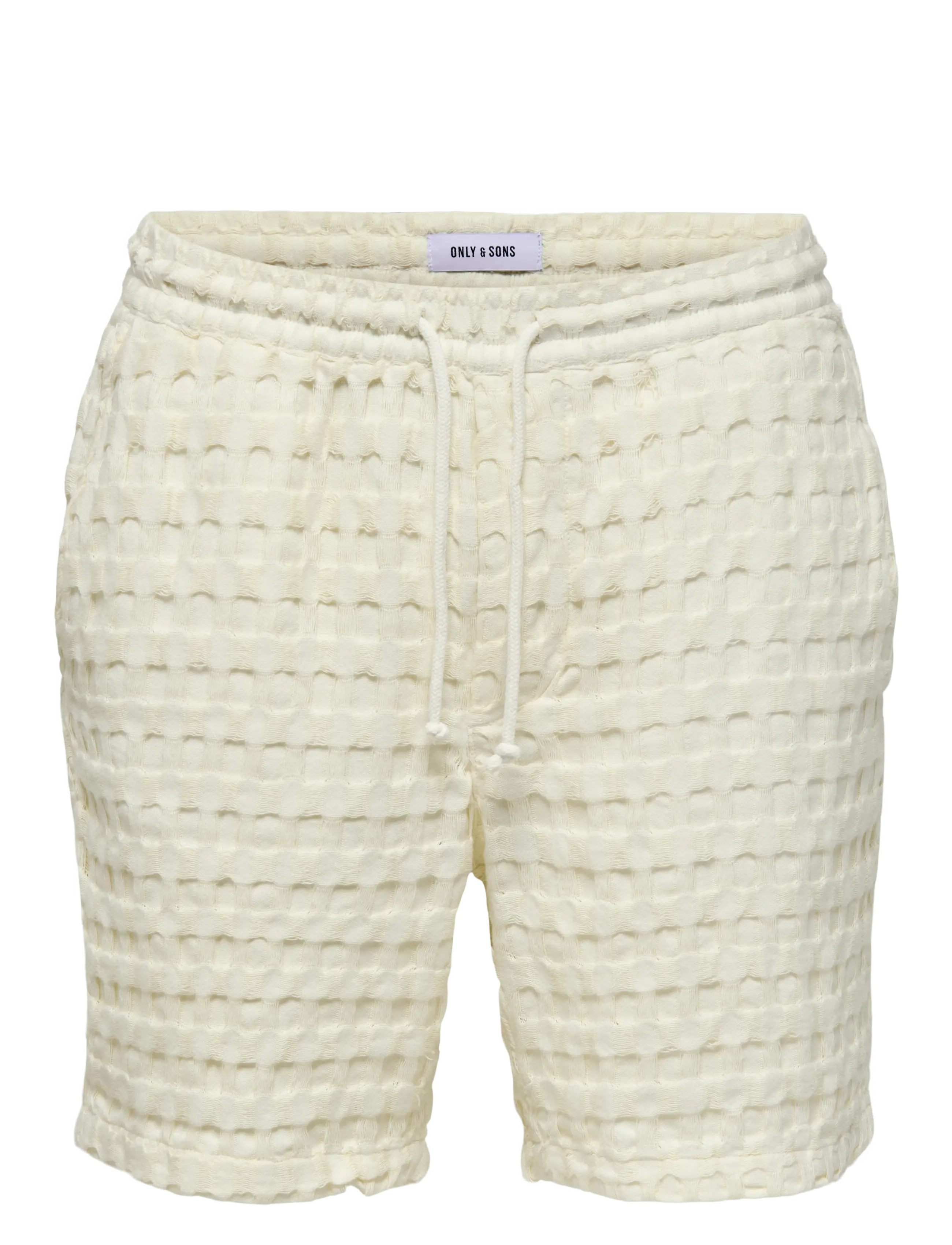 ONLY & SONS Onstel Braddock Waffle Shorts, XS, Cream, Shorts > Afslappet, Herre