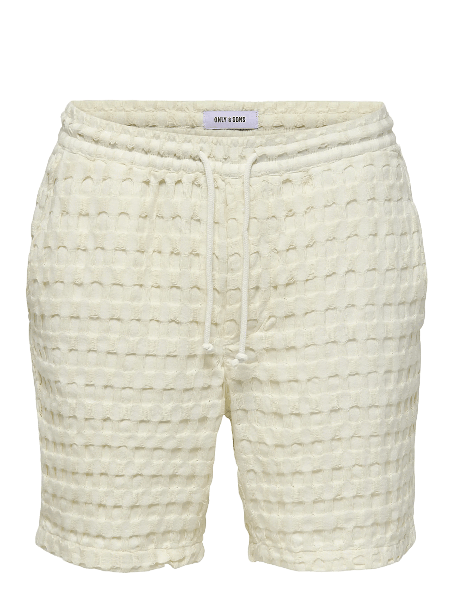 ONLY & SONS - ONSTEL BRADDOCK WAFFLE SHORTS - casual shorts - egret - 0
