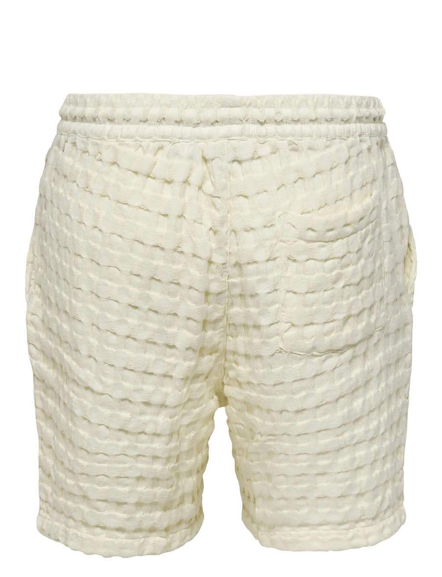 ONLY & SONS - ONSTEL BRADDOCK WAFFLE SHORTS - casual shorts - egret - 1