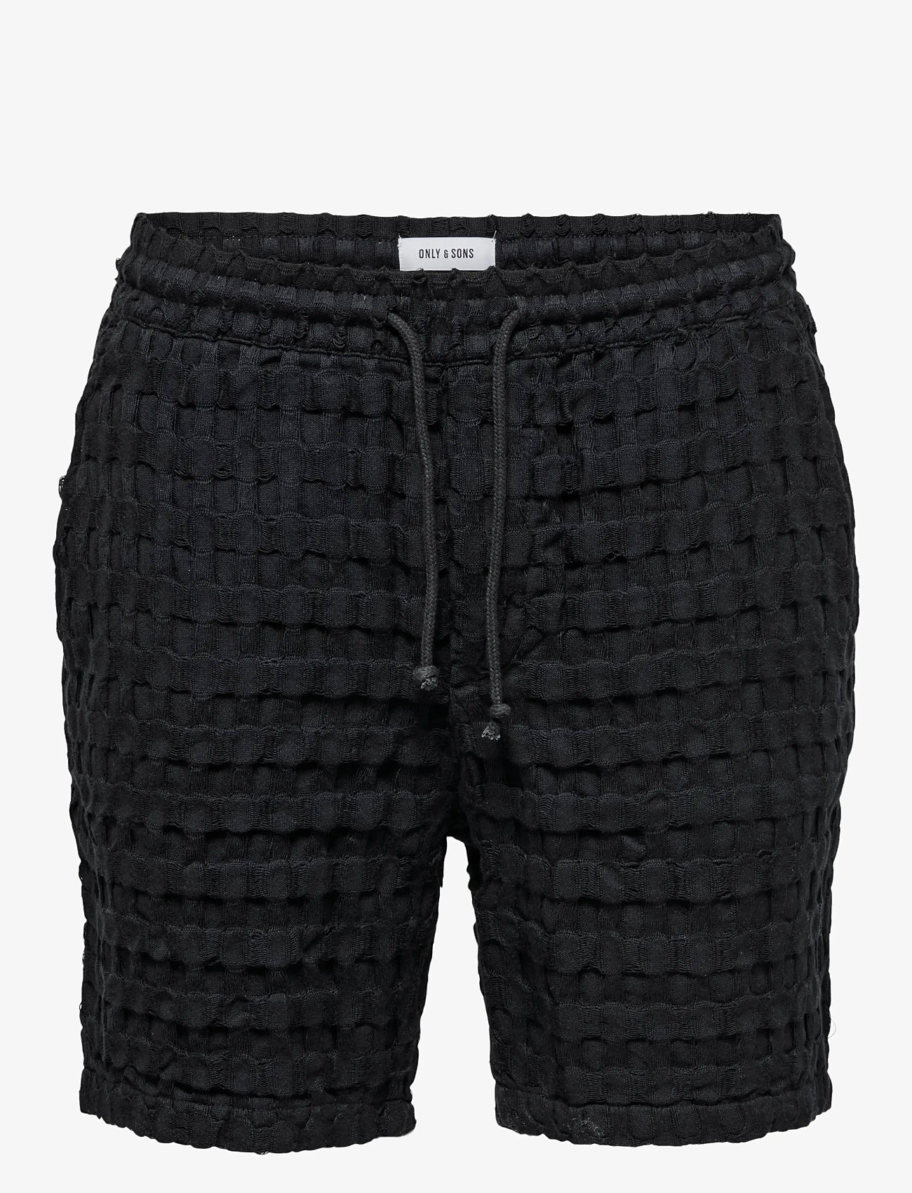 ONLY & SONS - ONSTEL BRADDOCK WAFFLE SHORTS - casual shorts - jet black - 0