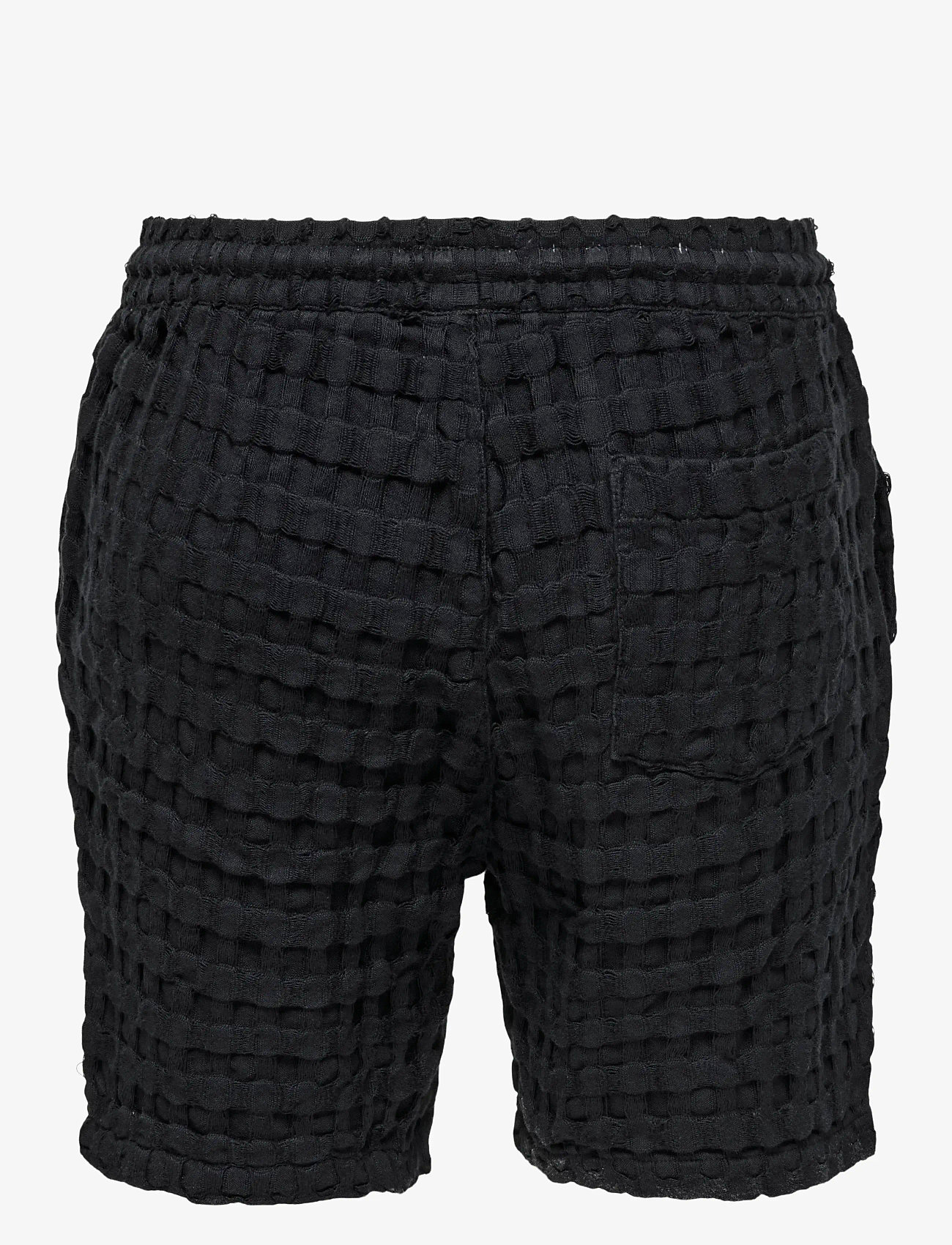 ONLY & SONS - ONSTEL BRADDOCK WAFFLE SHORTS - casual shorts - jet black - 1
